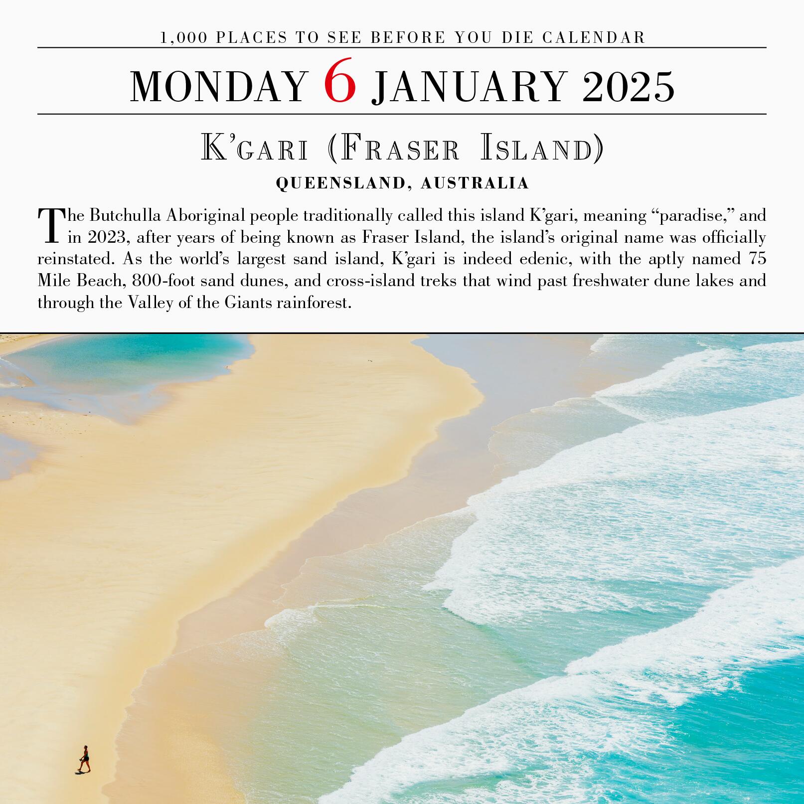 1,000 Places To See Before You Die 2025 Page A Day Calendar    