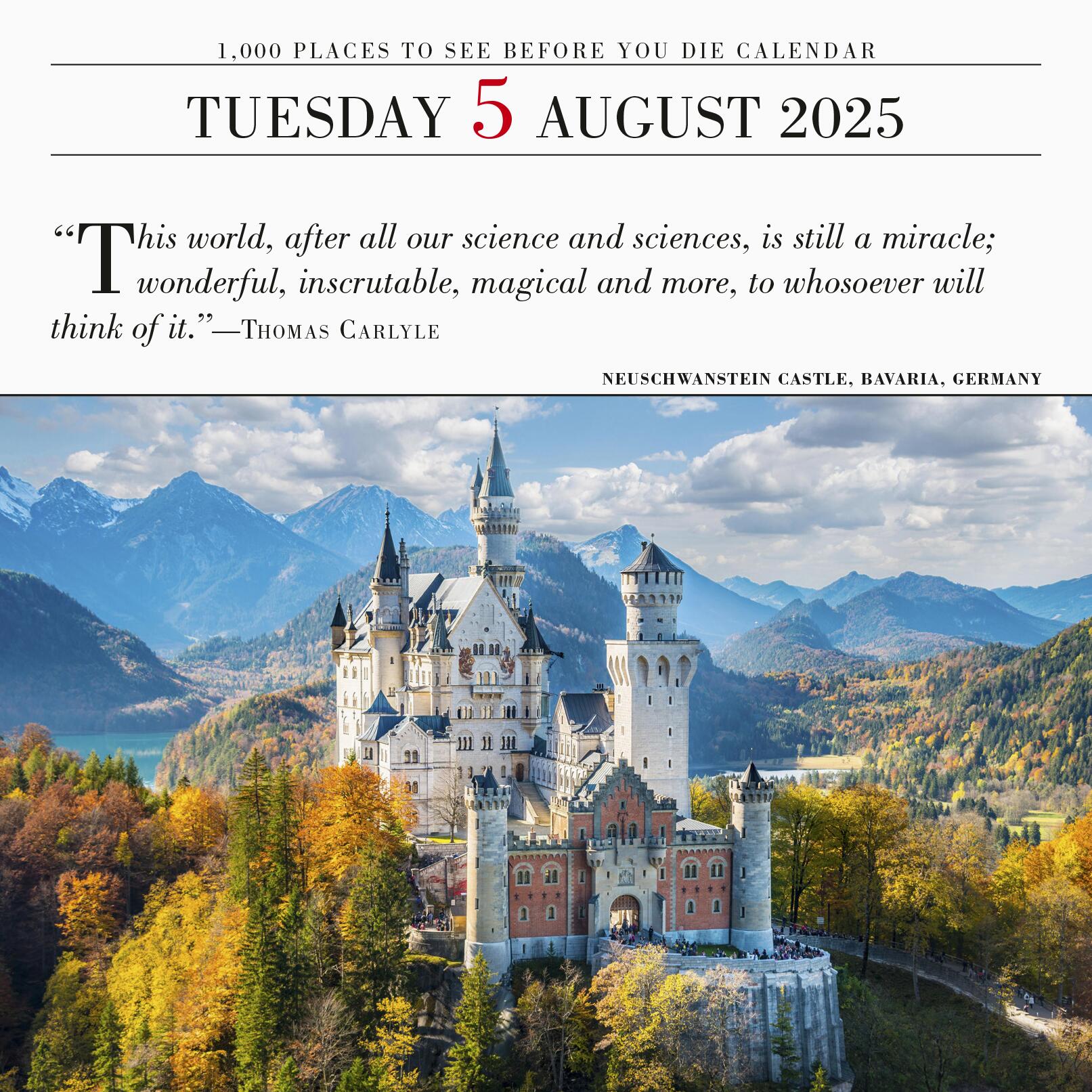 1,000 Places To See Before You Die 2025 Page A Day Calendar    