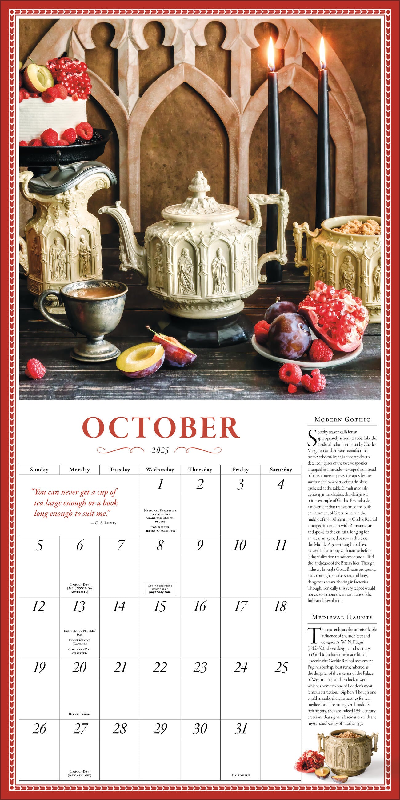 The Collectible Teapot 2025 Wall Calendar    