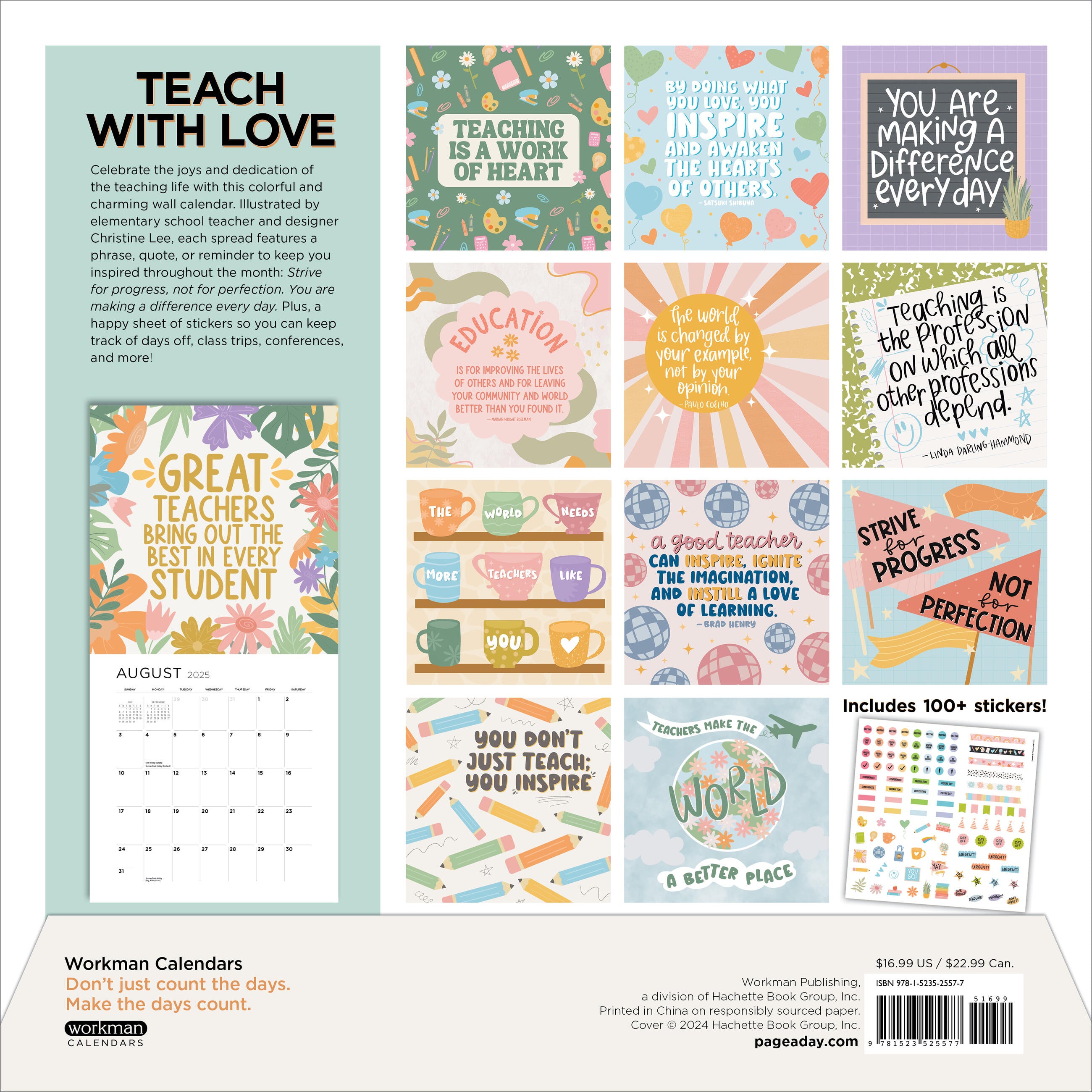 Teaching Is A Work of Heart 2025 Wall Calendar    