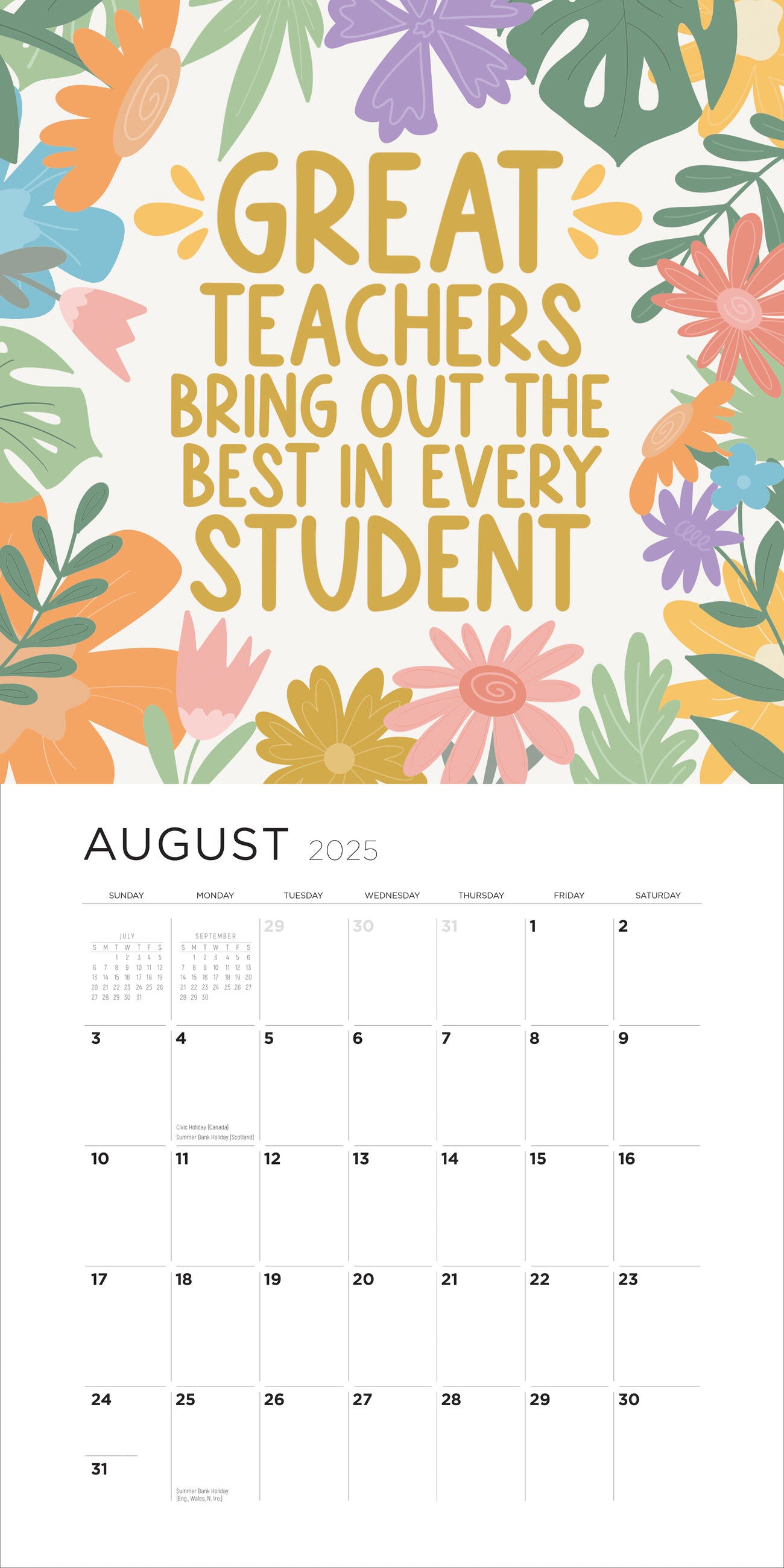 Teaching Is A Work of Heart 2025 Wall Calendar    