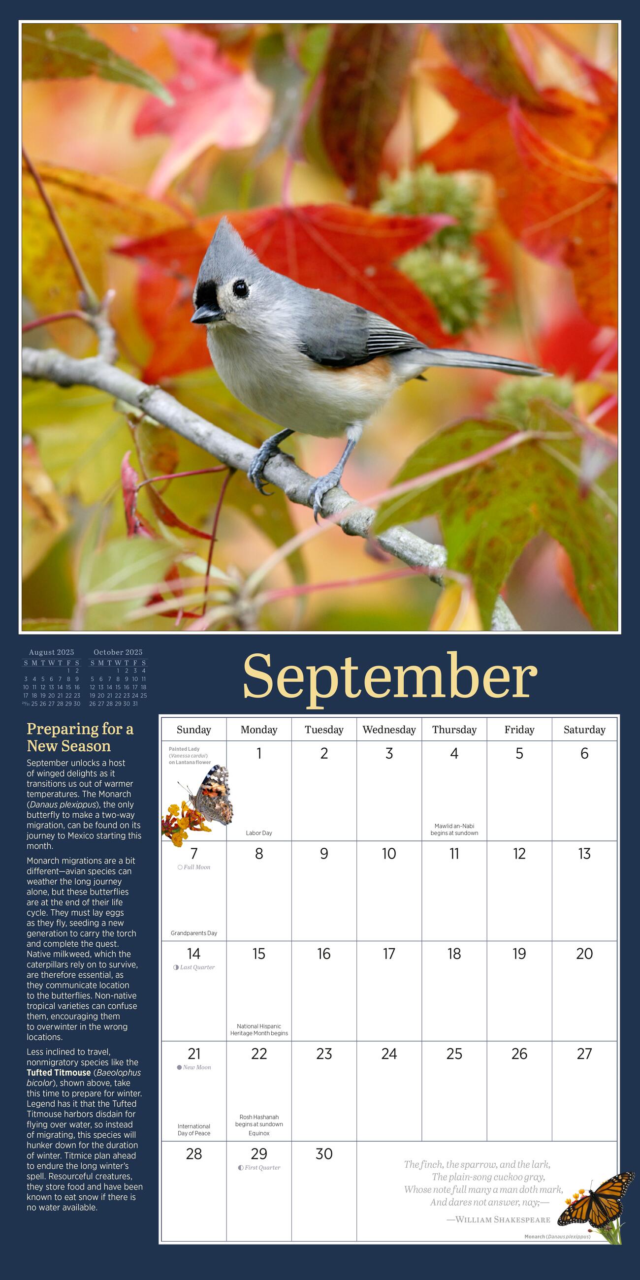 Audubon Birds In The Garden 2025 Wall Calendar    