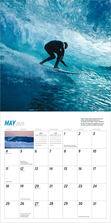 Big Wave Surfing 2025 Wall Calendar    