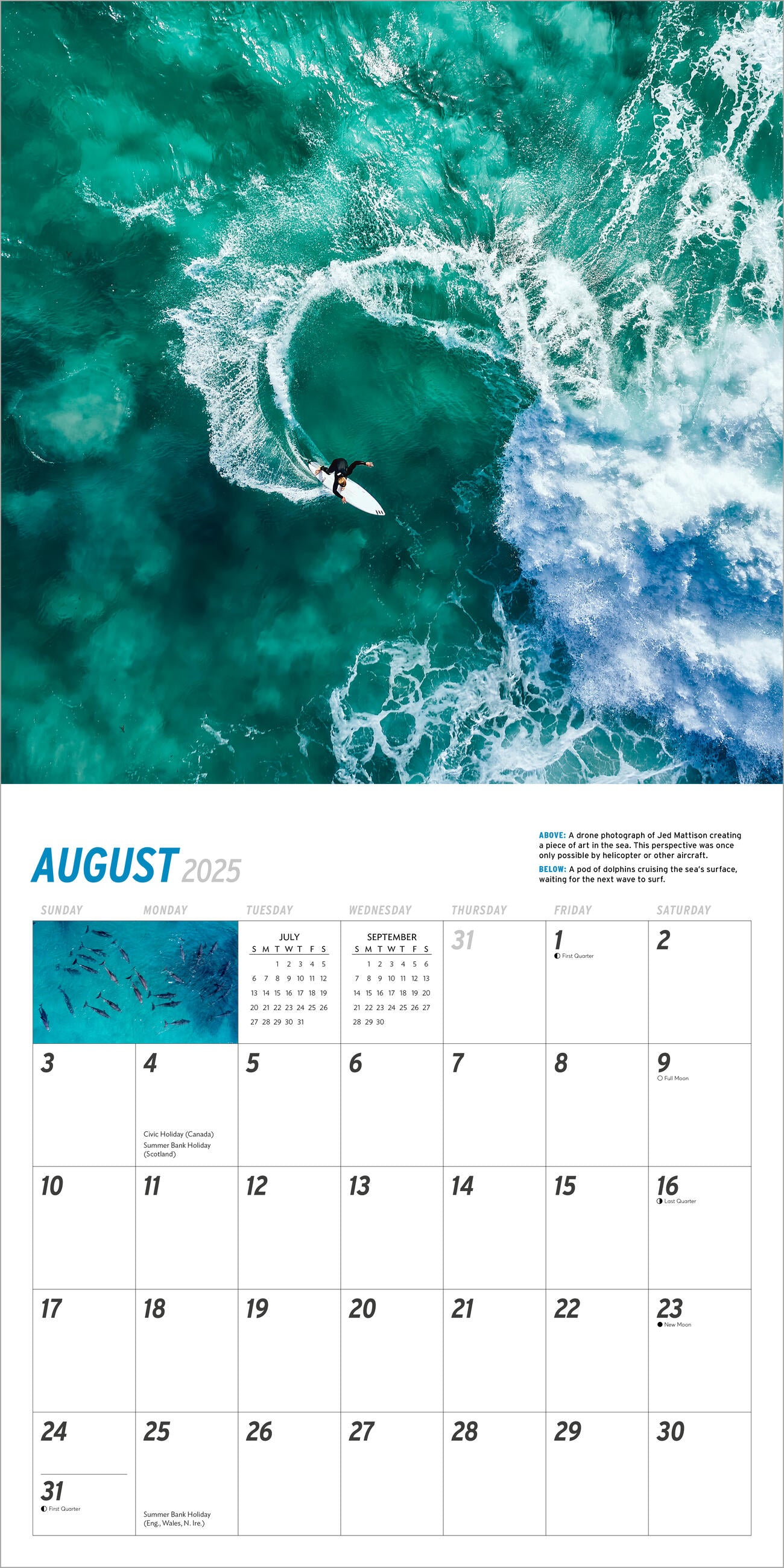 Big Wave Surfing 2025 Wall Calendar    