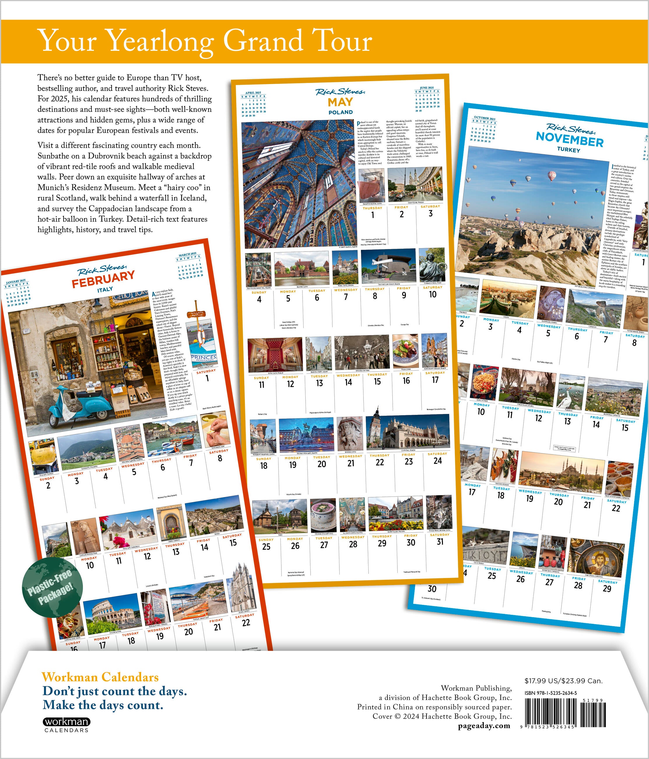 Rick Steves' Europe Picture A Day 2025 Wall Calendar    