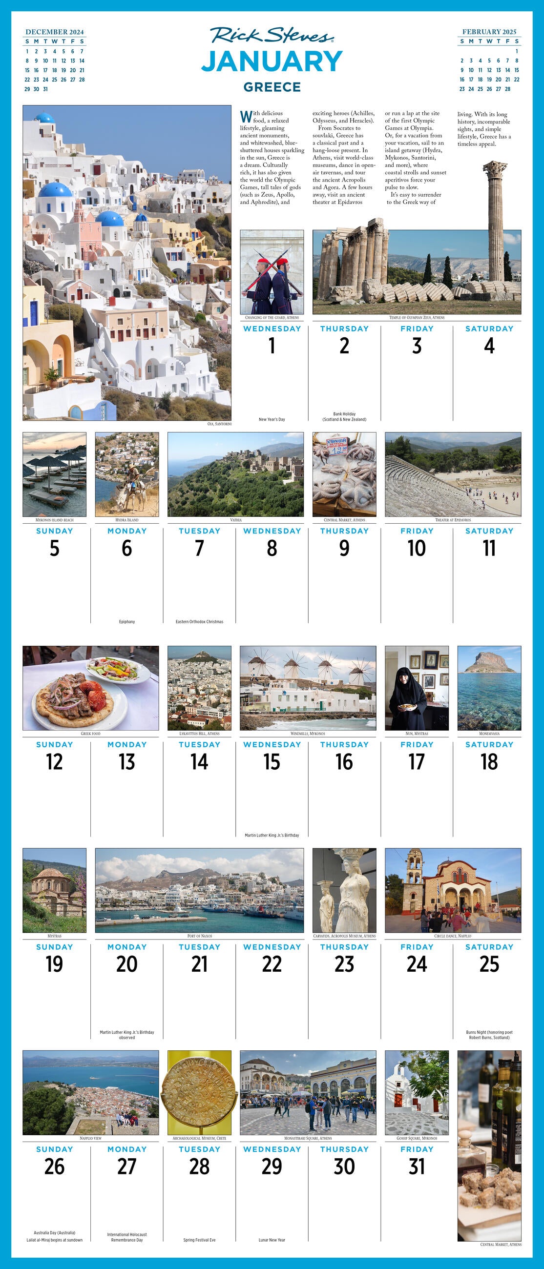 Rick Steves' Europe Picture A Day 2025 Wall Calendar    