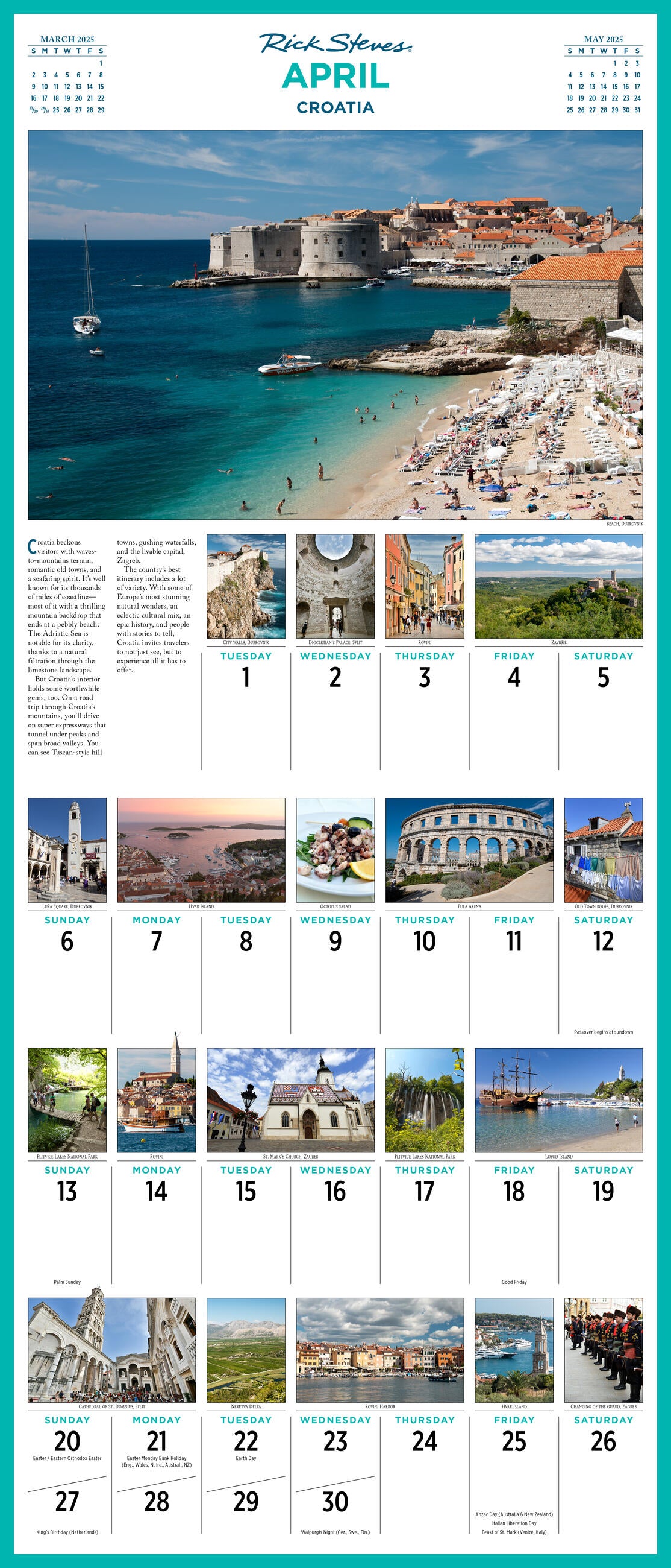 Rick Steves' Europe Picture A Day 2025 Wall Calendar    