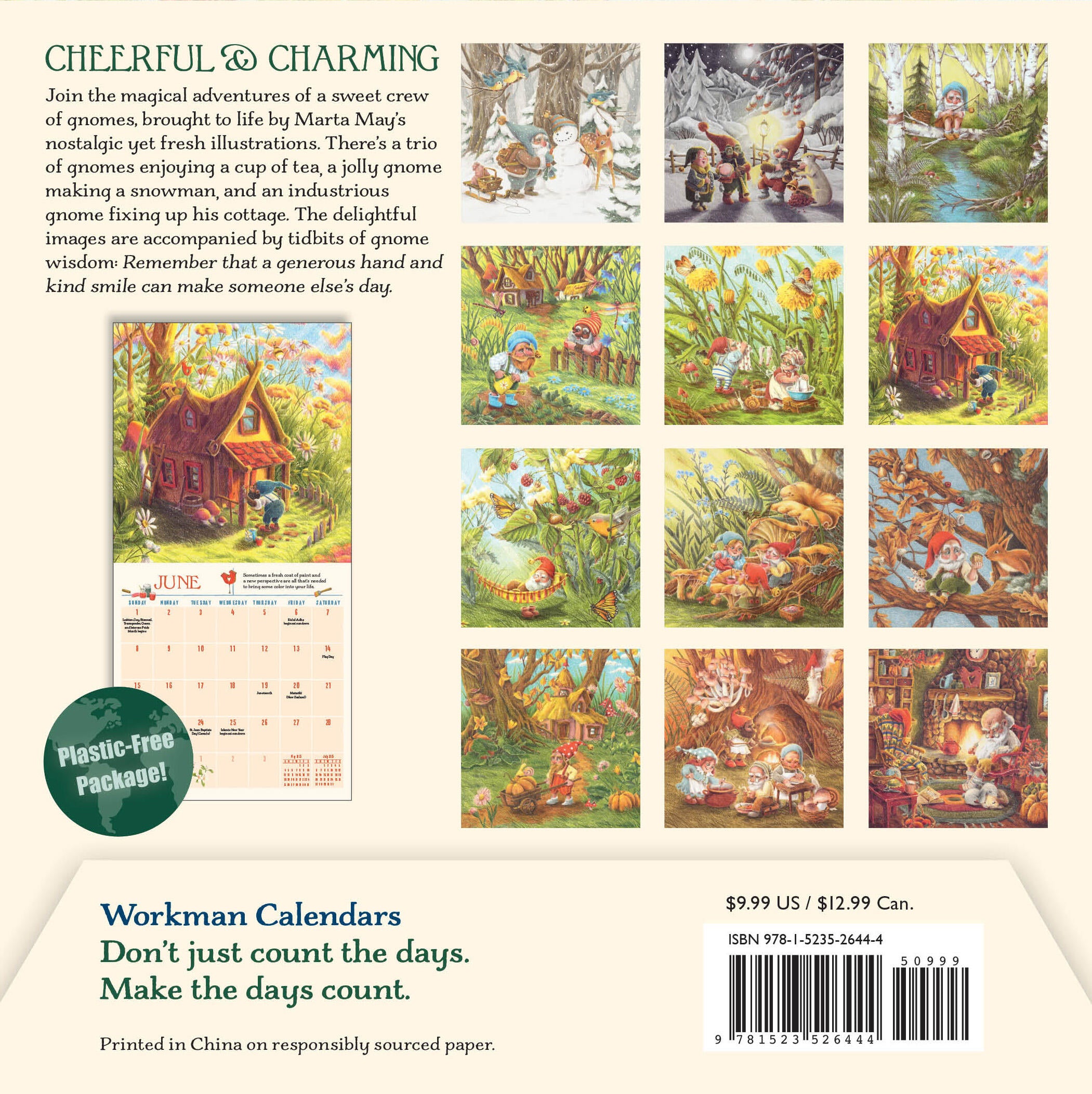 Gnome Life 2025 Mini Wall Calendar    