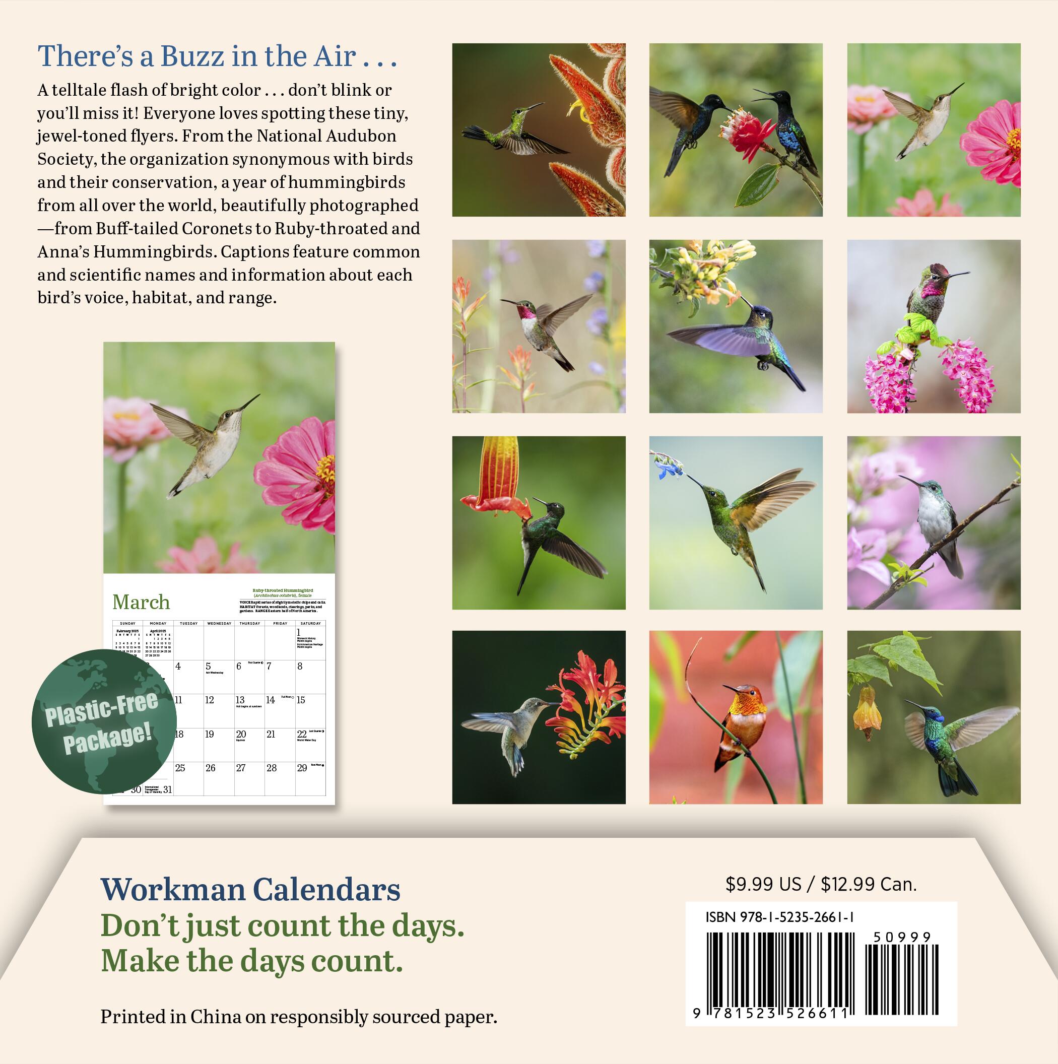 Audubon Hummingbirds 2025 Mini Wall Calendar    