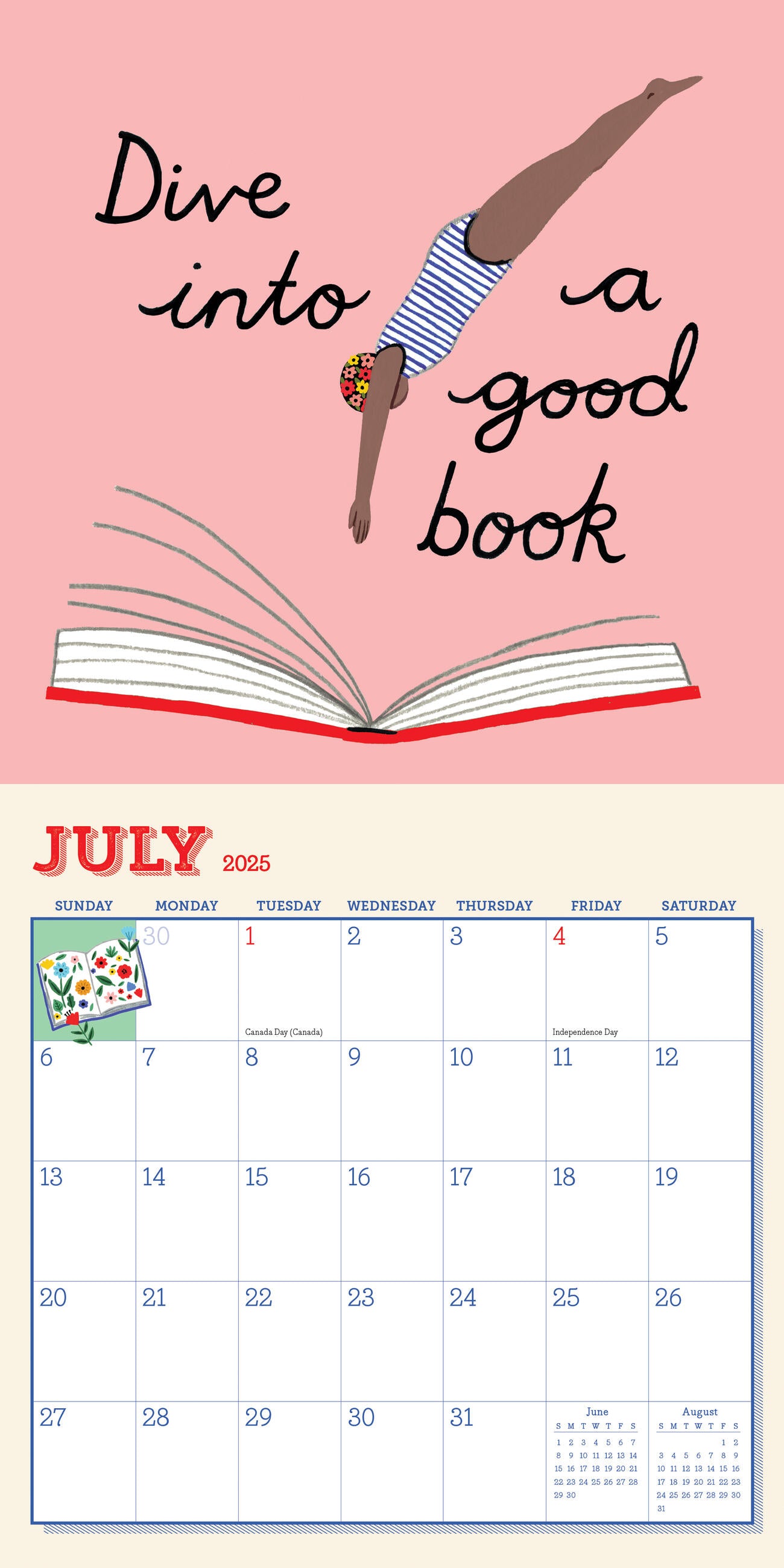 Book Nerd 2025 Mini Wall Calendar    