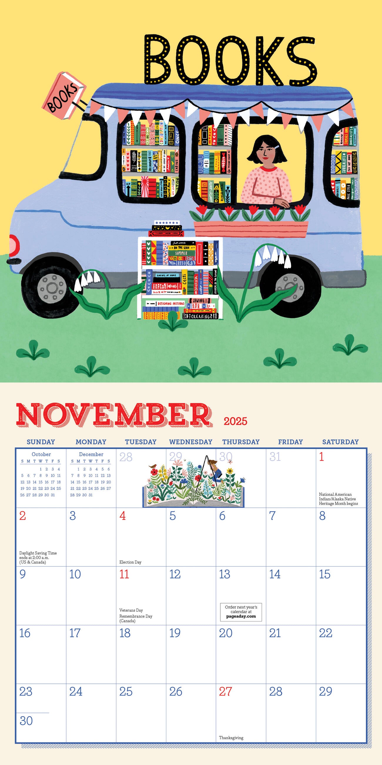 Book Nerd 2025 Mini Wall Calendar    