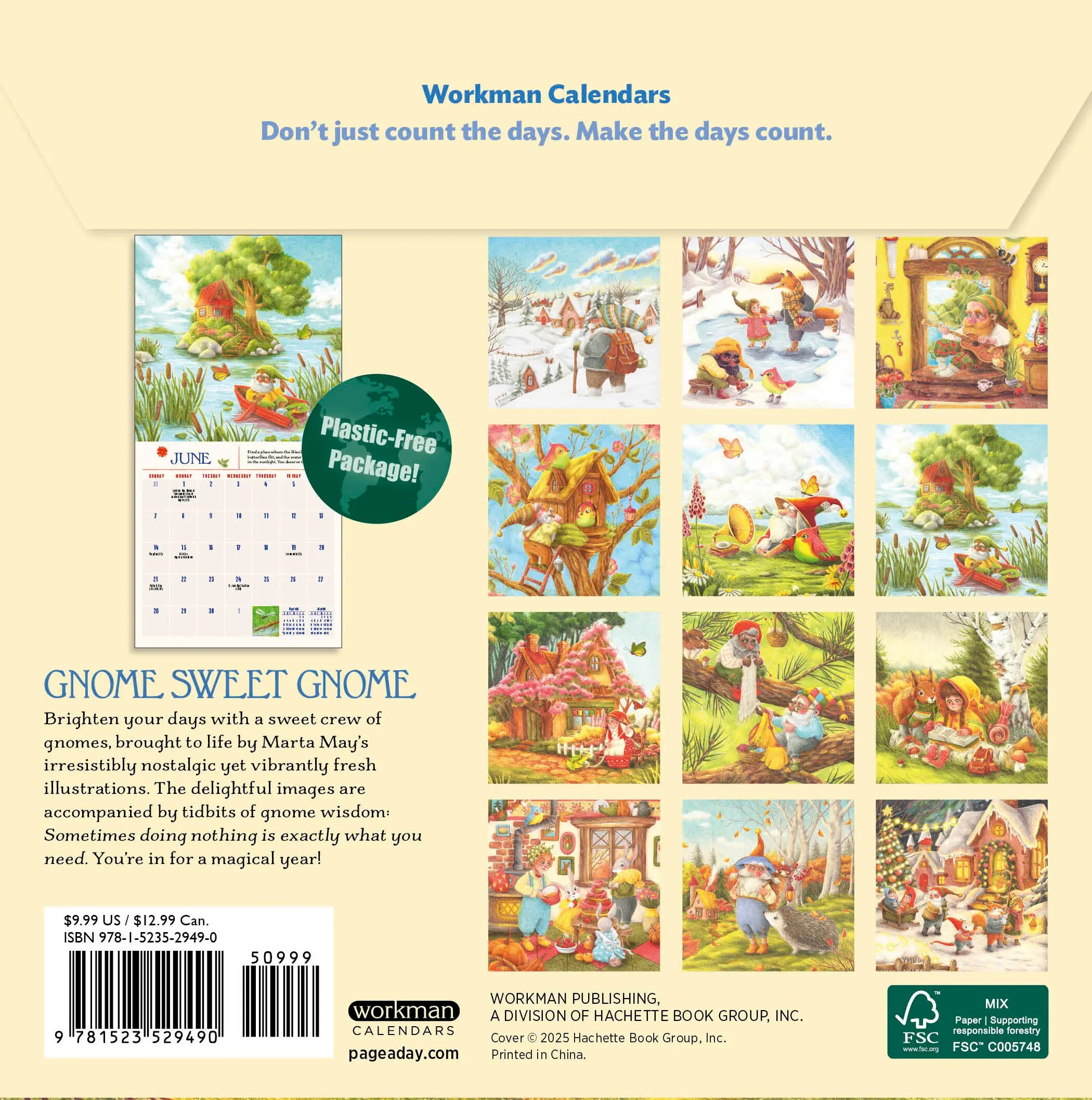 Gnome Life 2026 Mini Wall Calendar