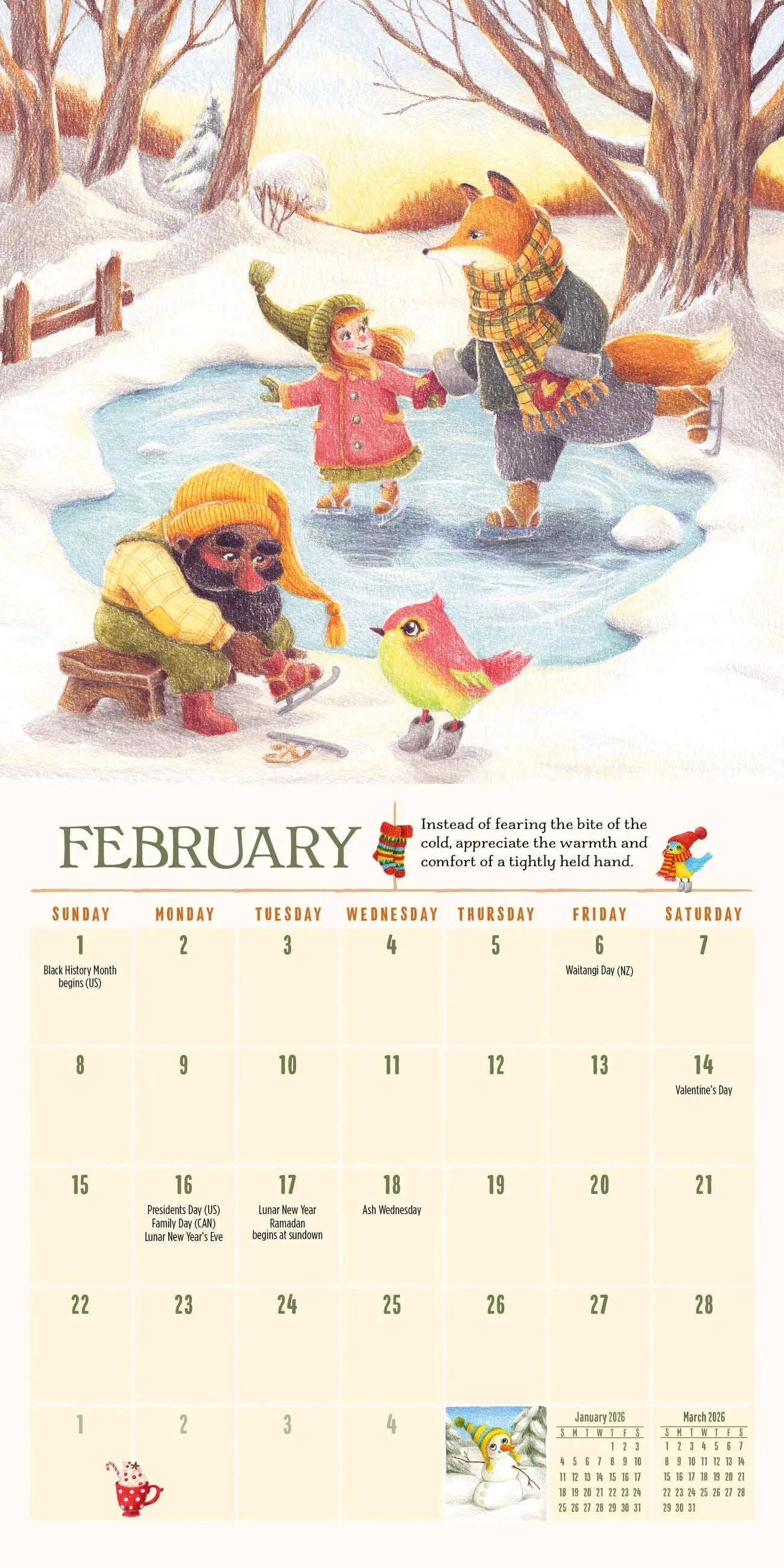 Gnome Life 2026 Mini Wall Calendar