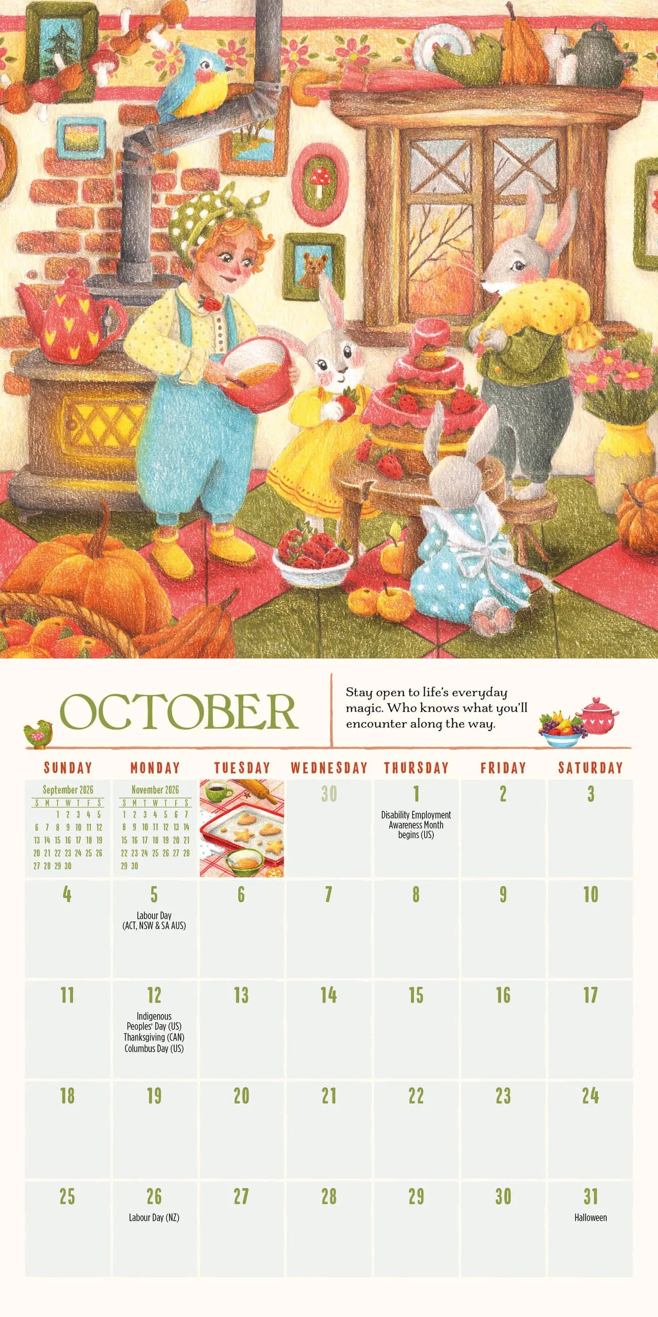 Gnome Life 2026 Mini Wall Calendar