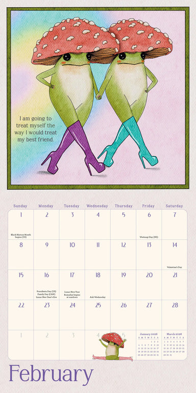 The Little Frog's Guide to Self-Care 2026 Mini Wall Calendar