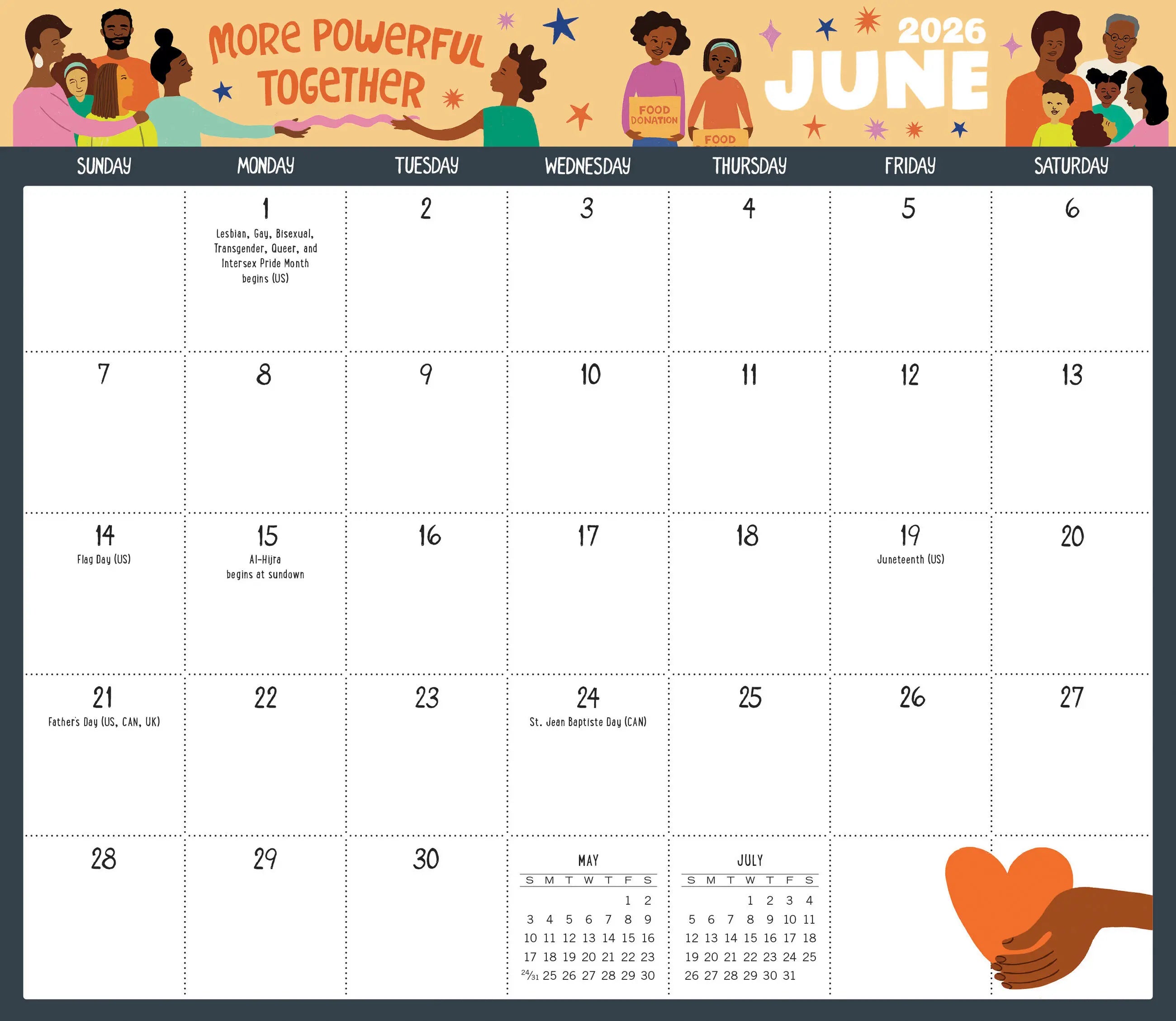 WRK Dream Big Dreams Magnetic Wall Calendar 2026