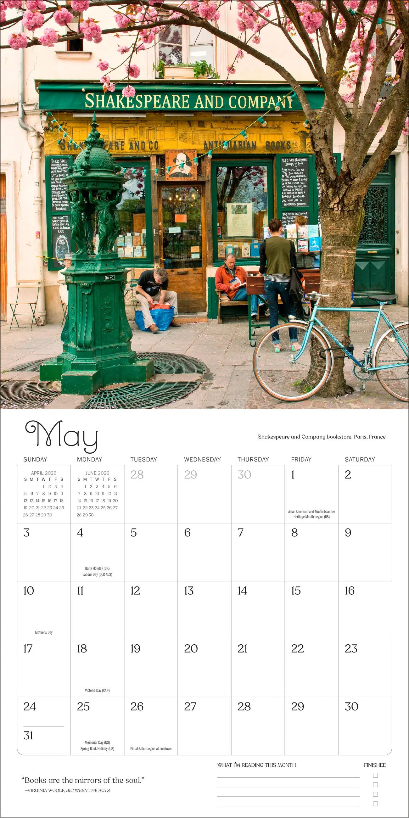 A Calendar For Book Lovers 2026 Wall Calendar