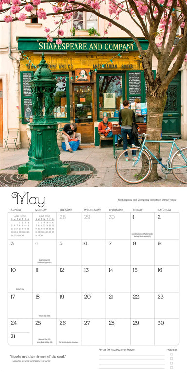 A Calendar For Book Lovers 2026 Wall Calendar