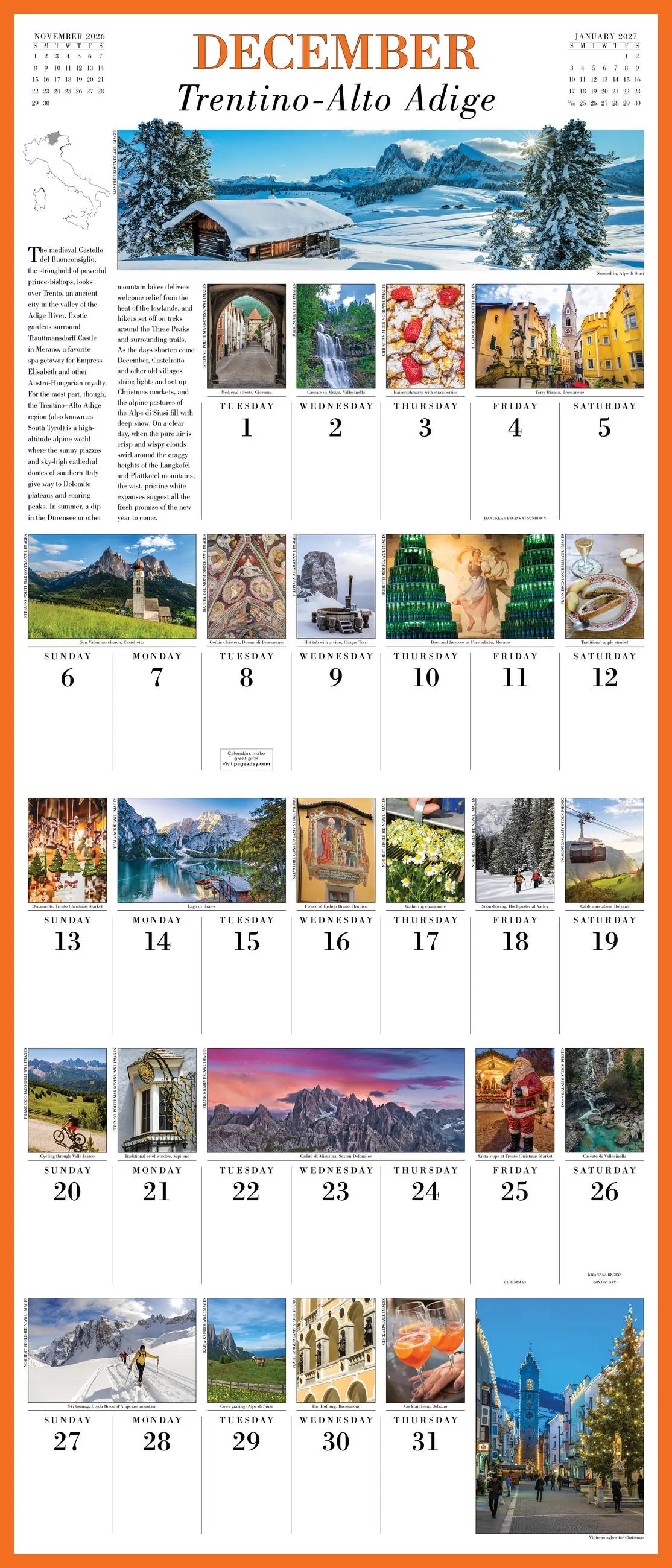 365 Days in Italy 2026 Picture-a-Day Wall Calendar