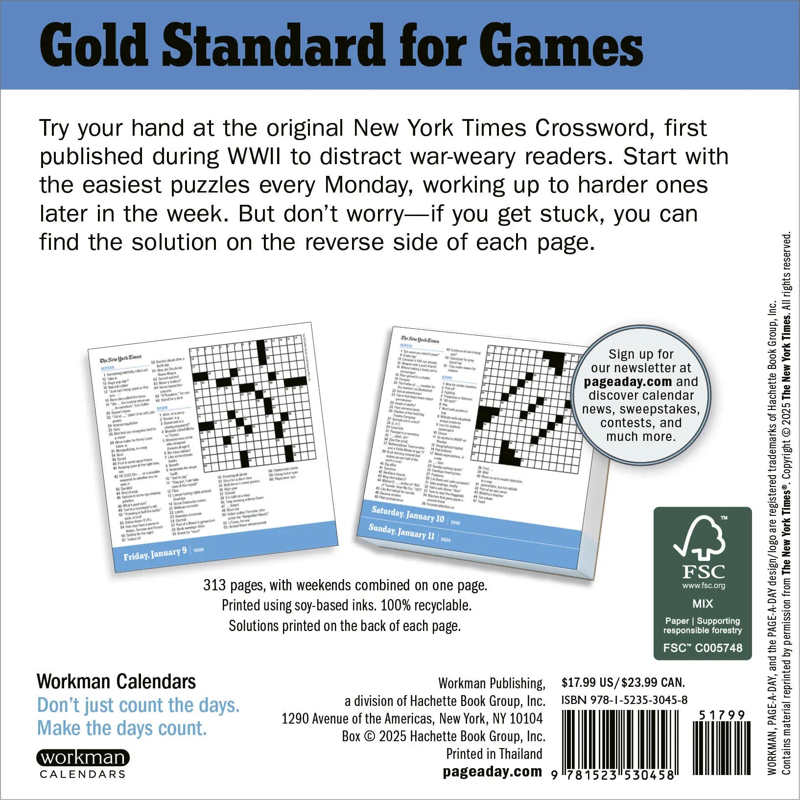 New York Times Crossword 2026 Page-a-Day Calendar