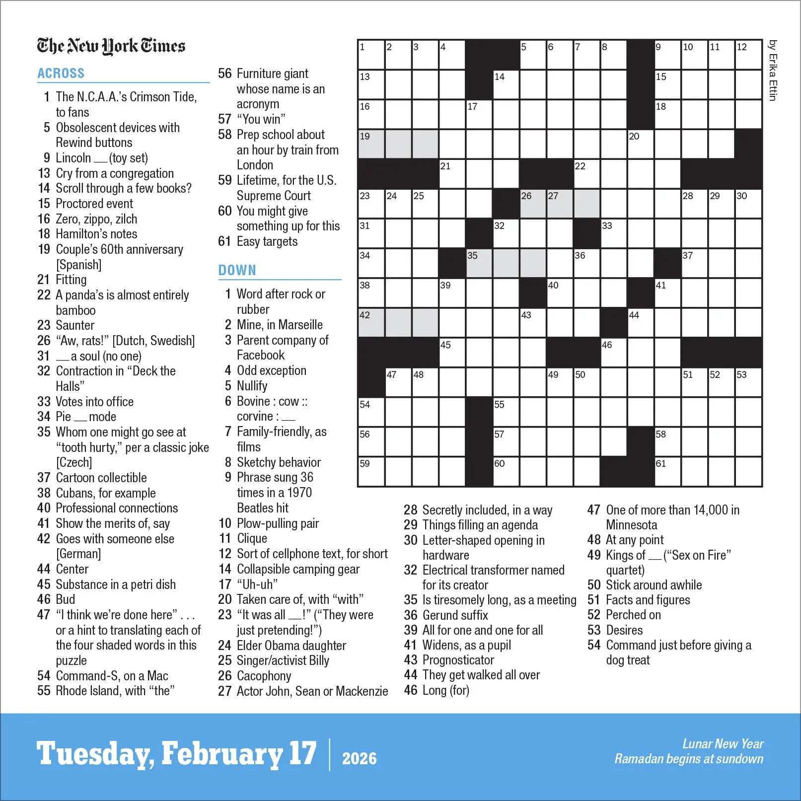New York Times Crossword 2026 Page-a-Day Calendar