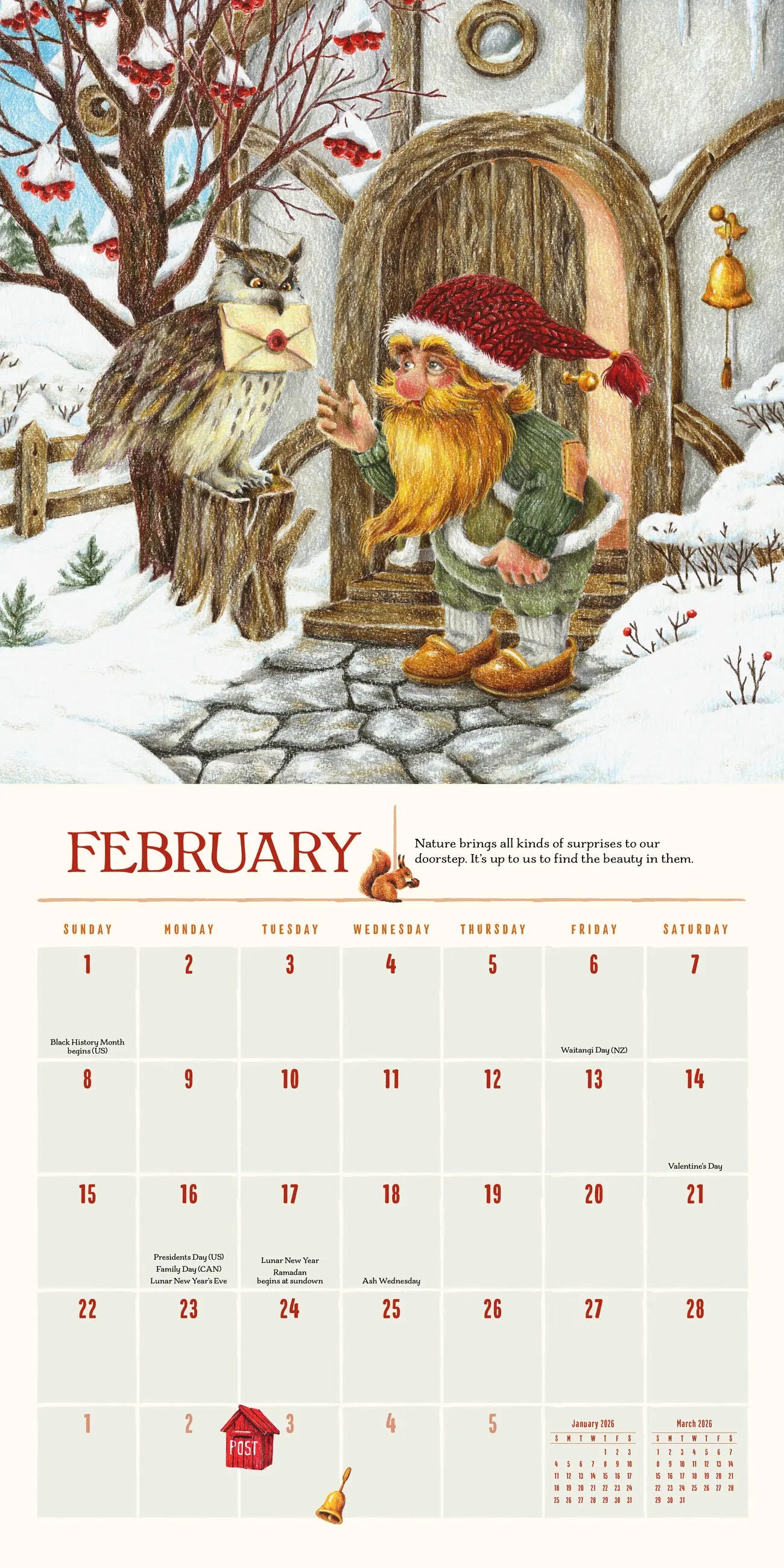 Gnome Life 2026 Wall Calendar