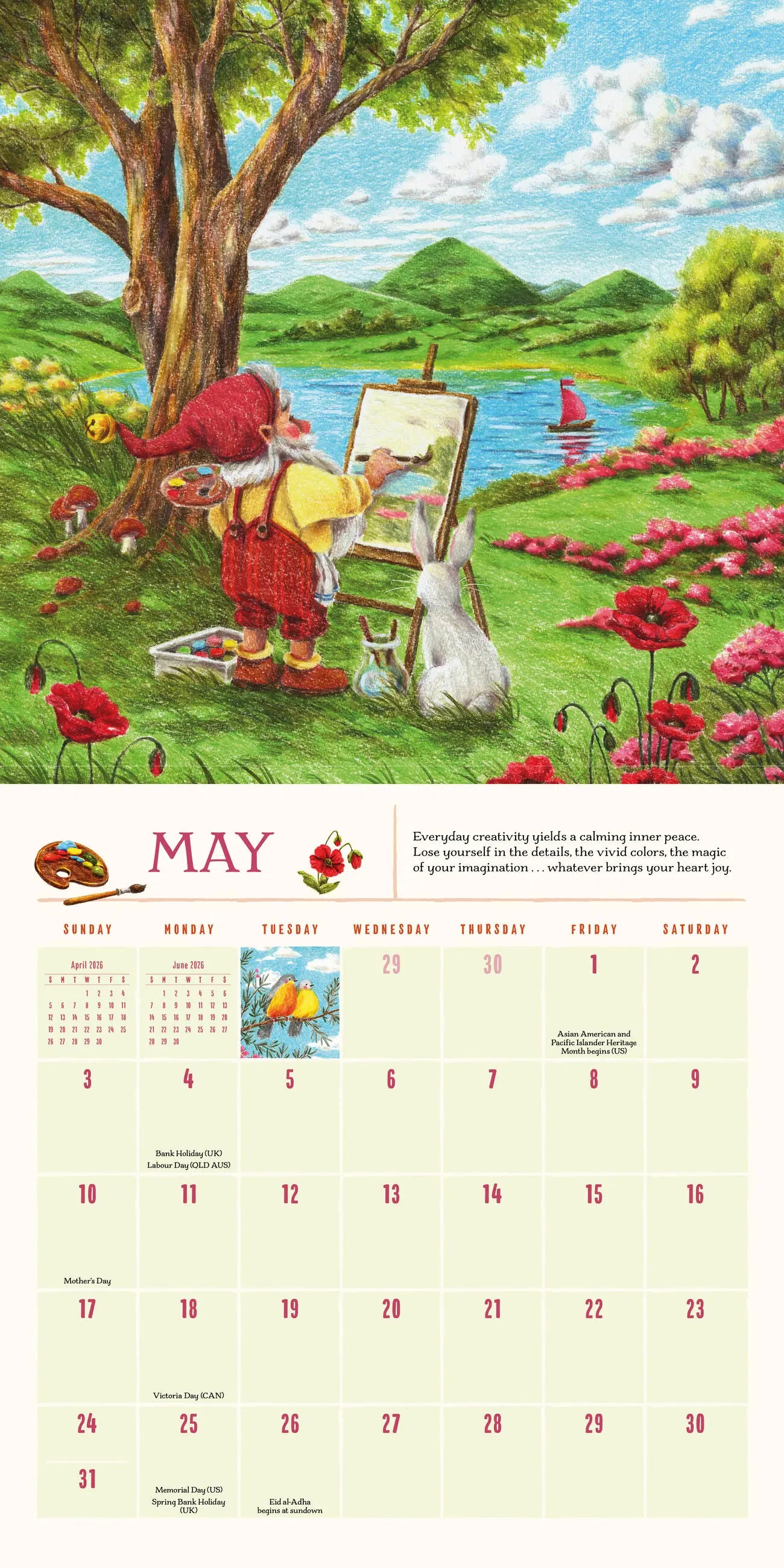Gnome Life 2026 Wall Calendar