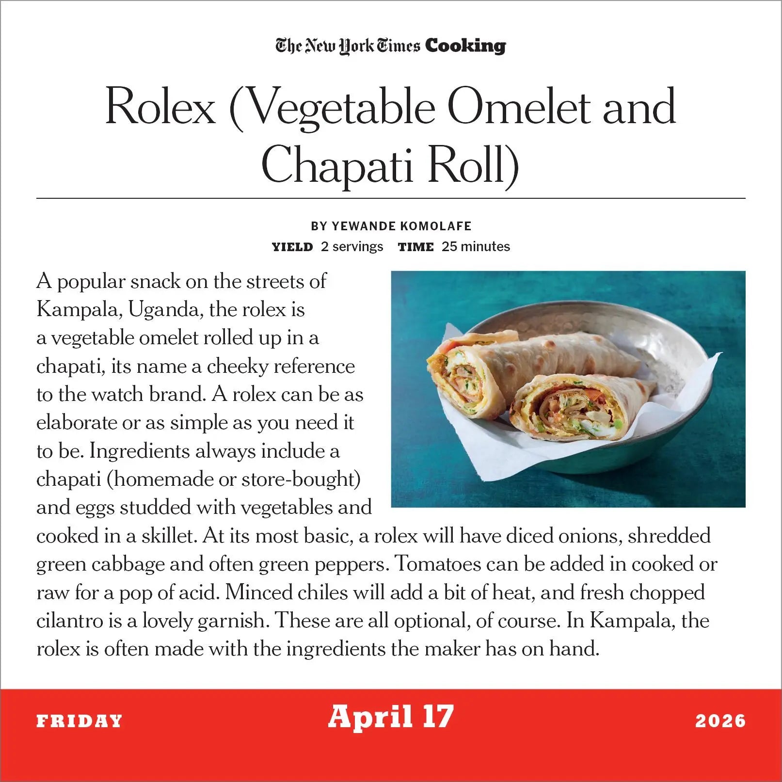 New York Times Cooking 2026 Page-a-Day Calendar