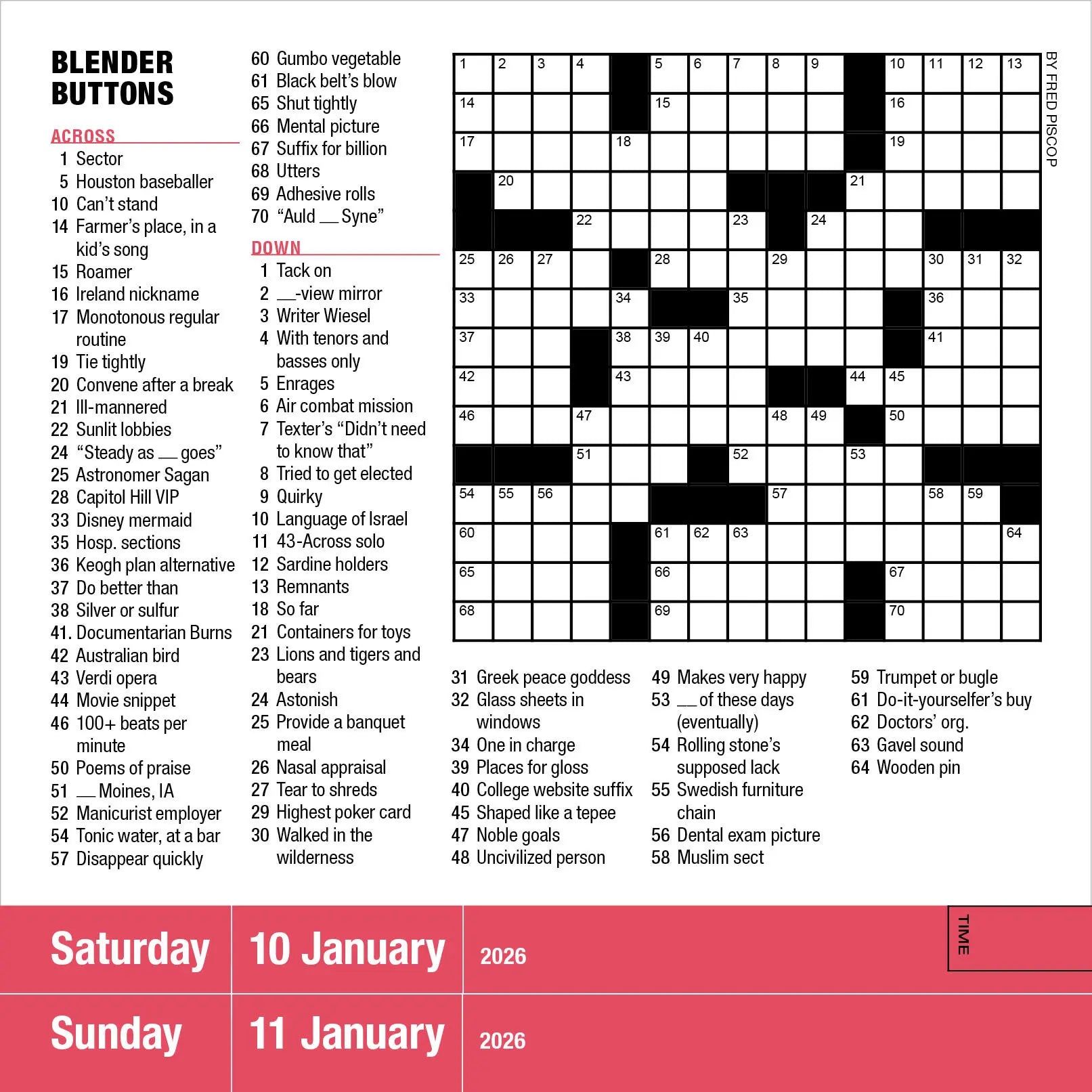 Mensa 10-Minute Crossword Puzzles 2026 Page-a-Day Calendar