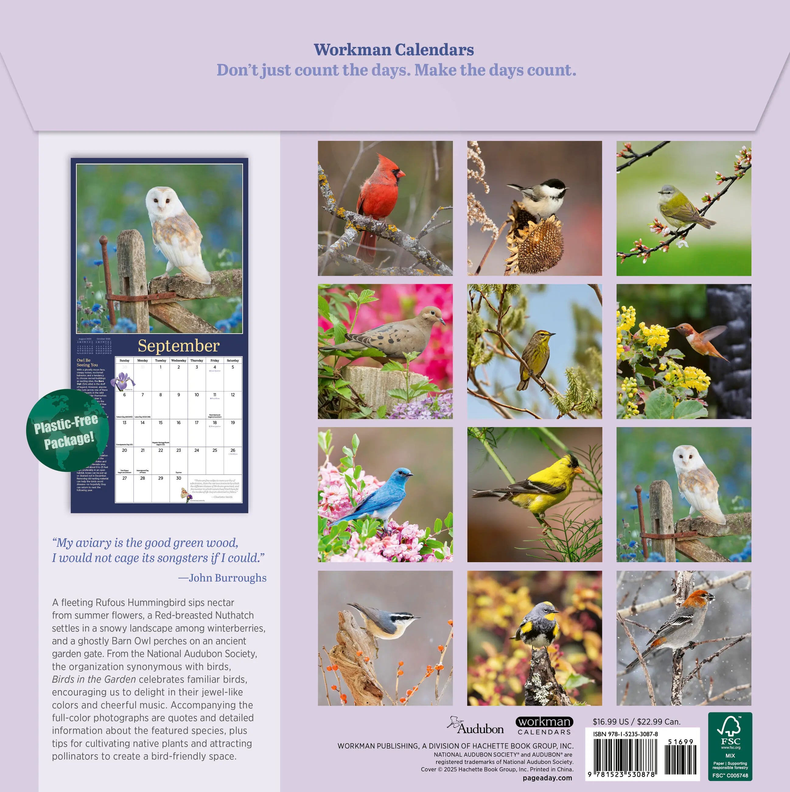 Audubon Birds in the Garden 2026 Wall Calendar