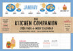 Magnetic Kitchen Companion 2026 Page-a-Week Calendar