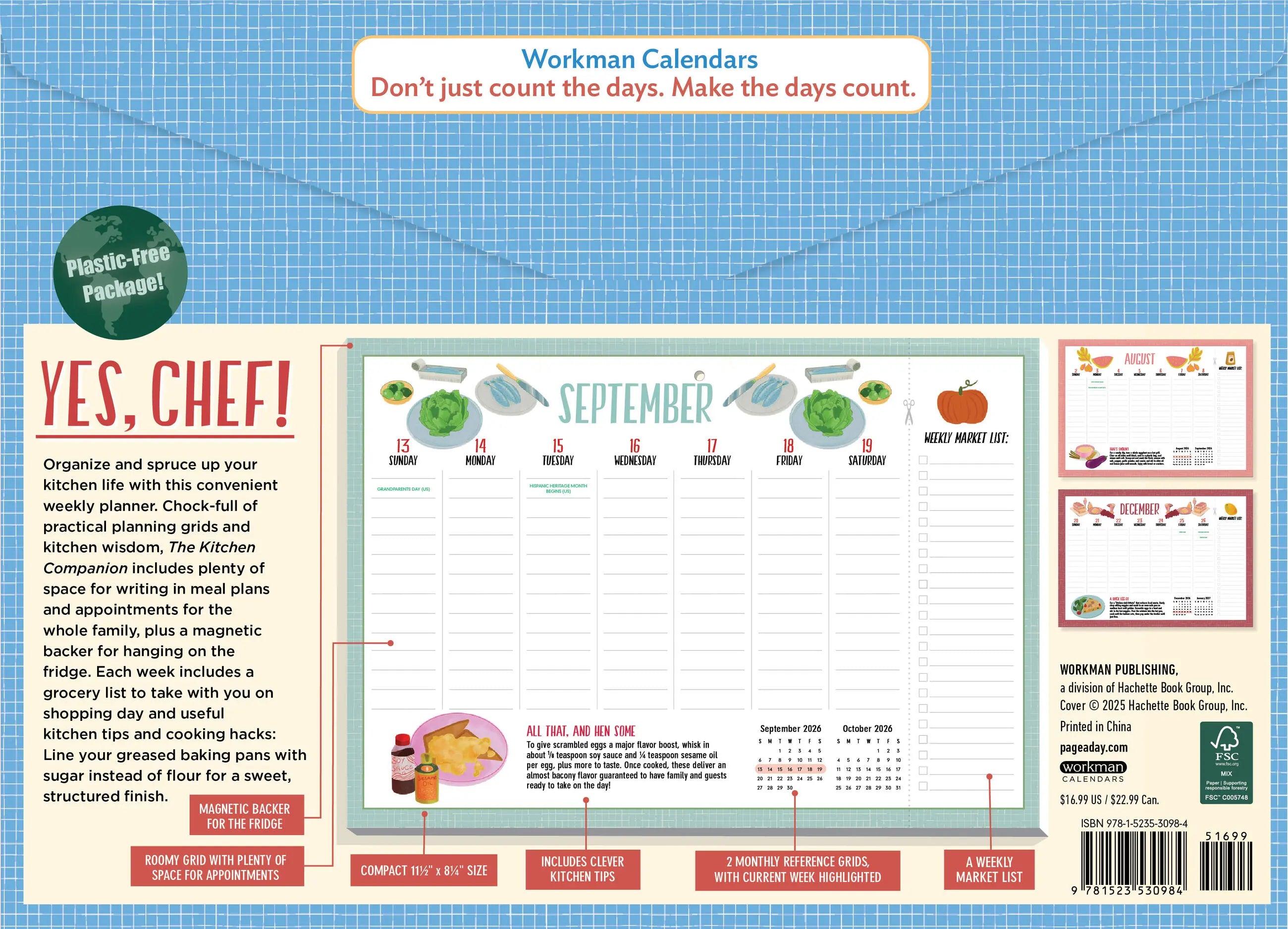 Magnetic Kitchen Companion 2026 Page-a-Week Calendar