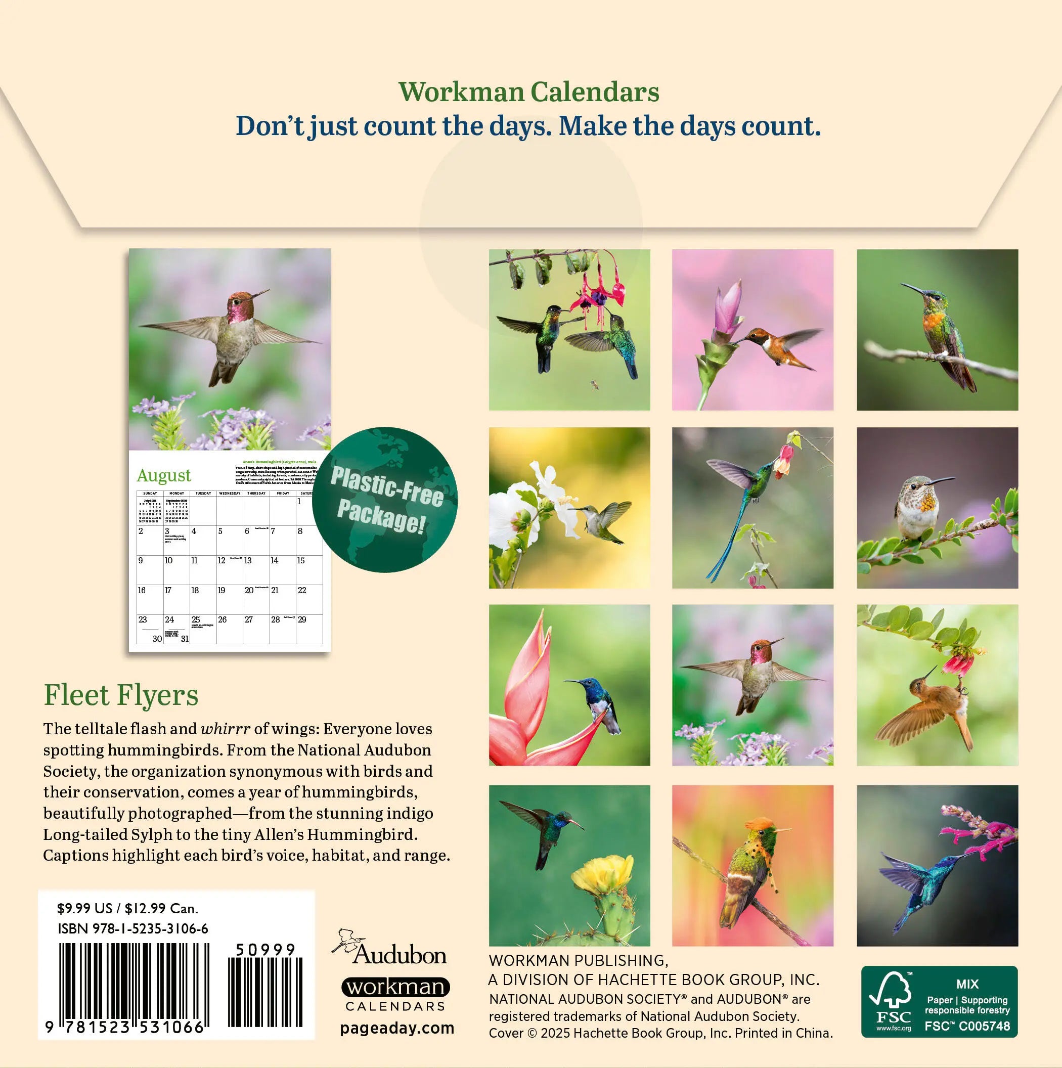 Audubon Hummingbirds 2026 Mini Wall Calendar
