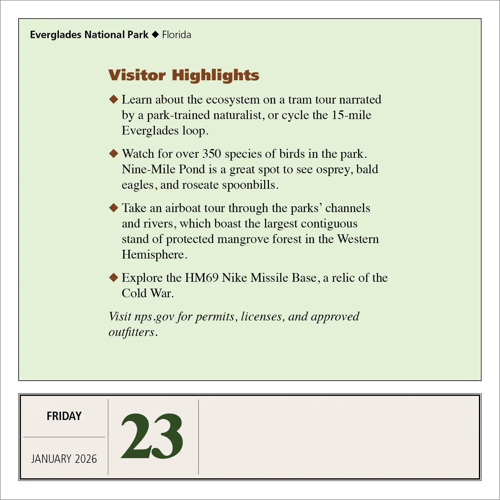 National Parks 2026 Page-a-Day Calendar