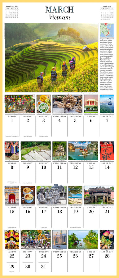 1,000 Places to See Before You Die 2026 Picture-a-Day Wall Calendar
