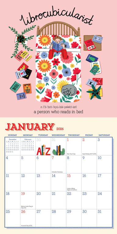 Book Nerd 2026 Mini Wall Calendar