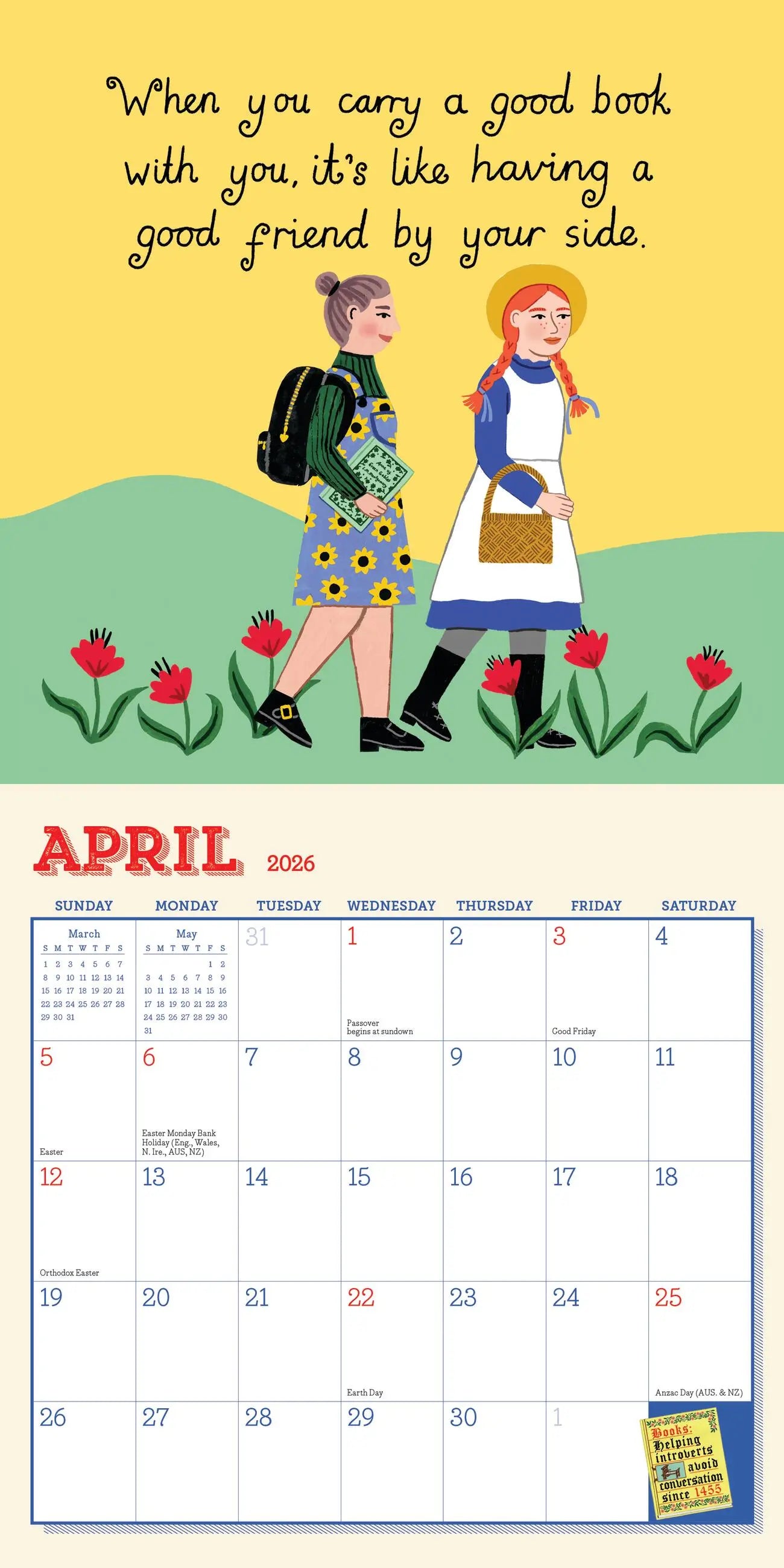 Book Nerd 2026 Mini Wall Calendar