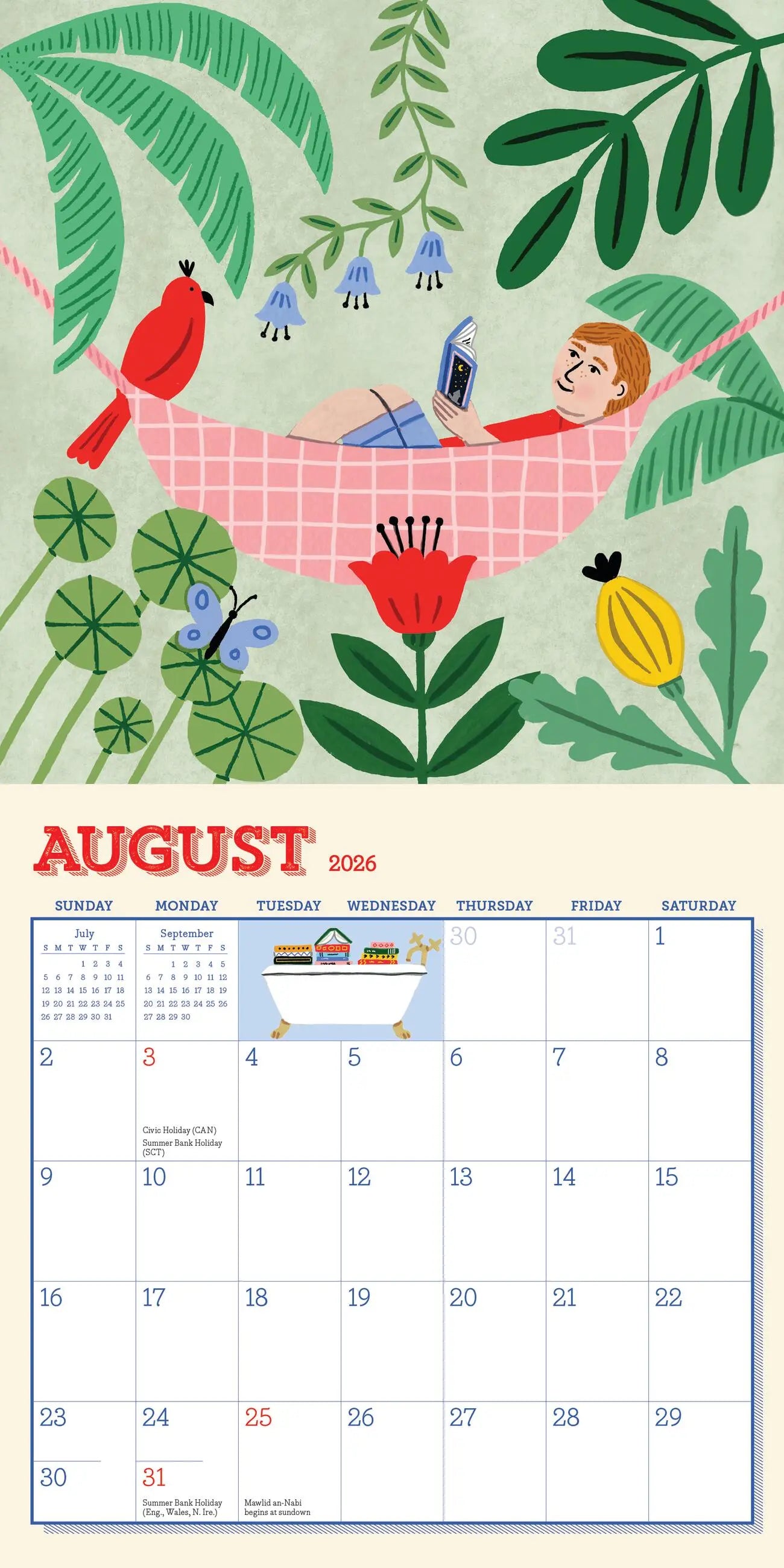 Book Nerd 2026 Mini Wall Calendar