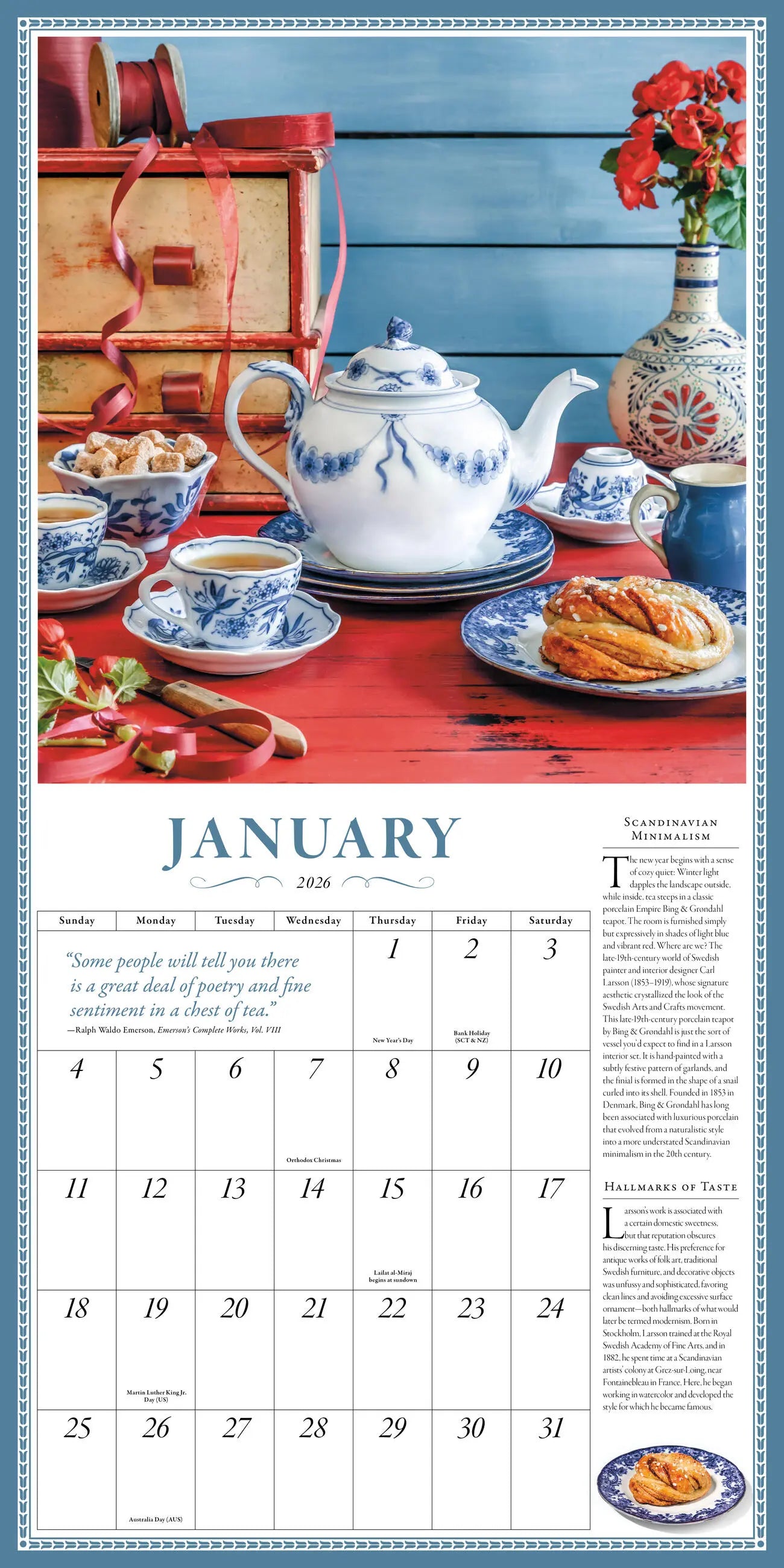 The Collectible Teapot 2026 Wall Calendar