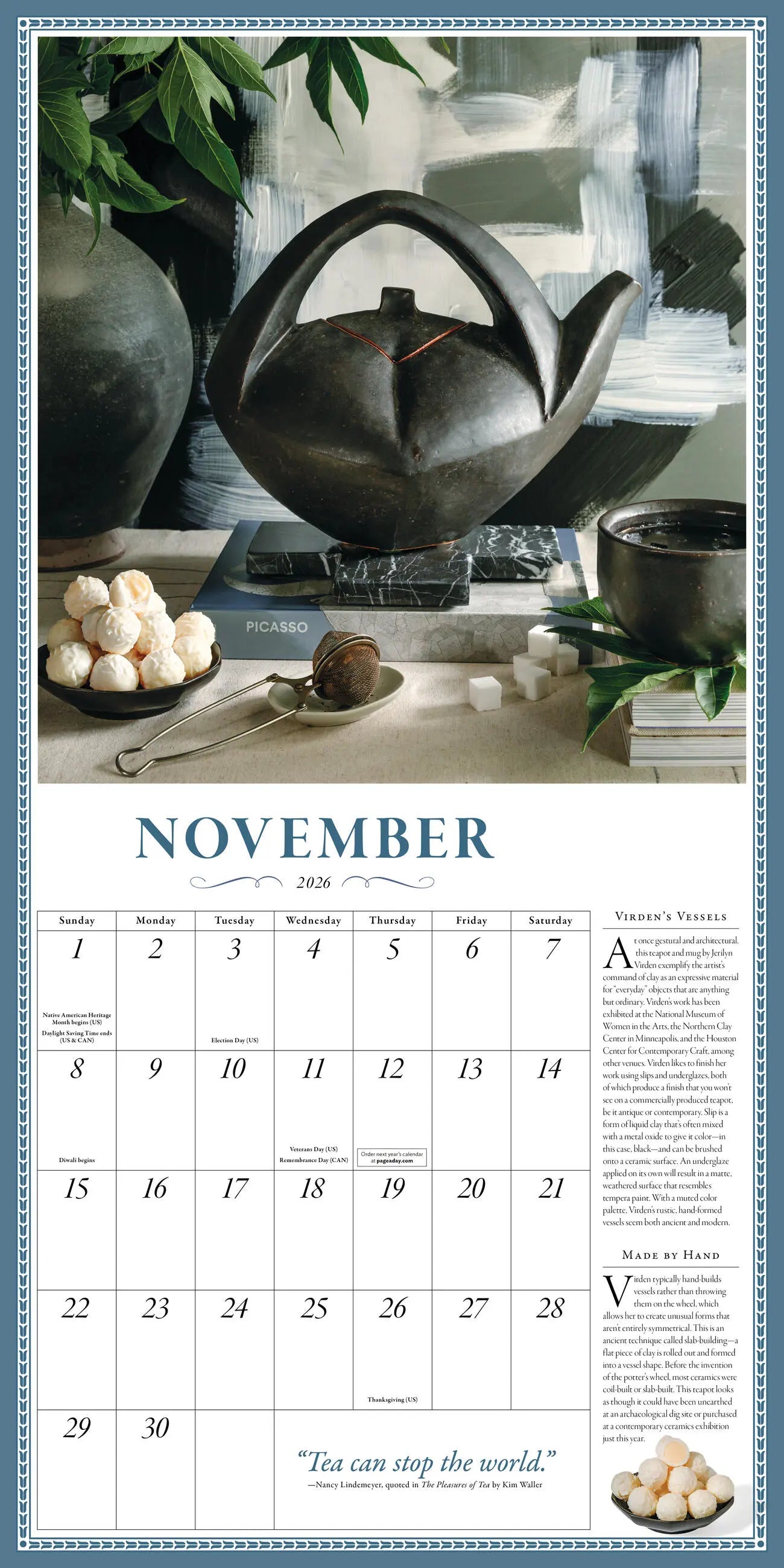 The Collectible Teapot 2026 Wall Calendar