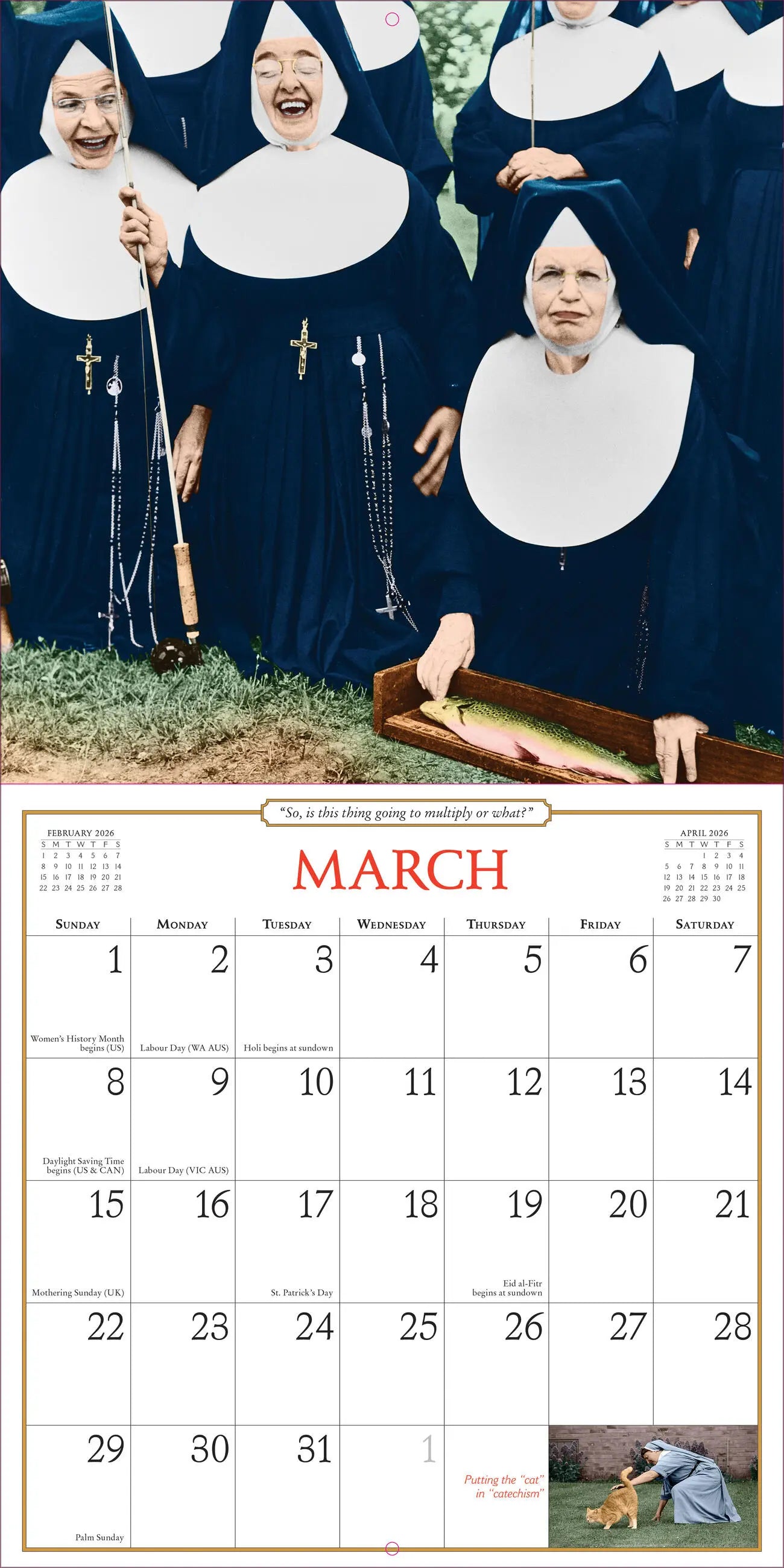 Nuns Having Fun 2026 Wall Calendar