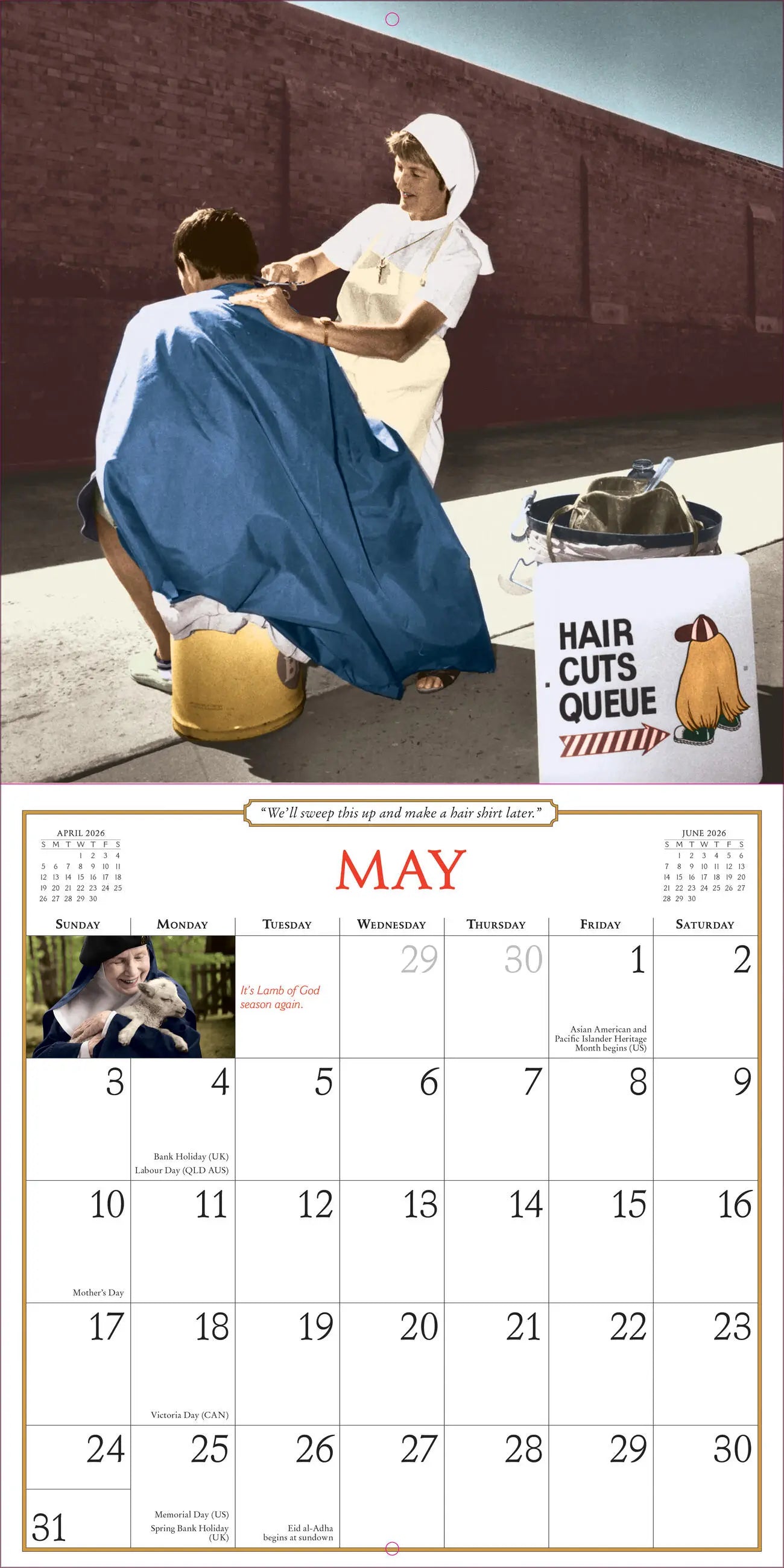 Nuns Having Fun 2026 Wall Calendar