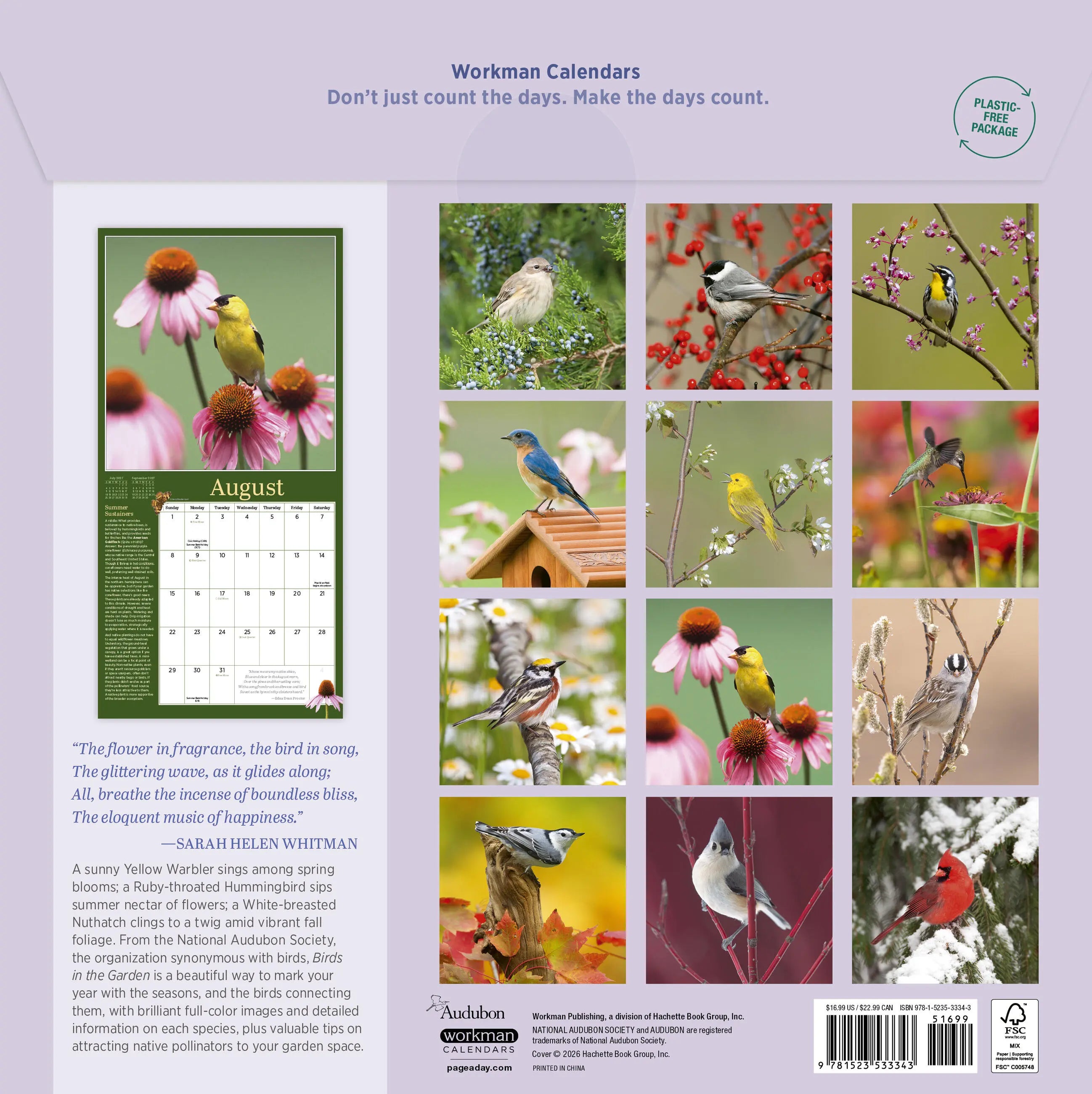 Audubon Birds in the Garden 2027 Wall Calendar