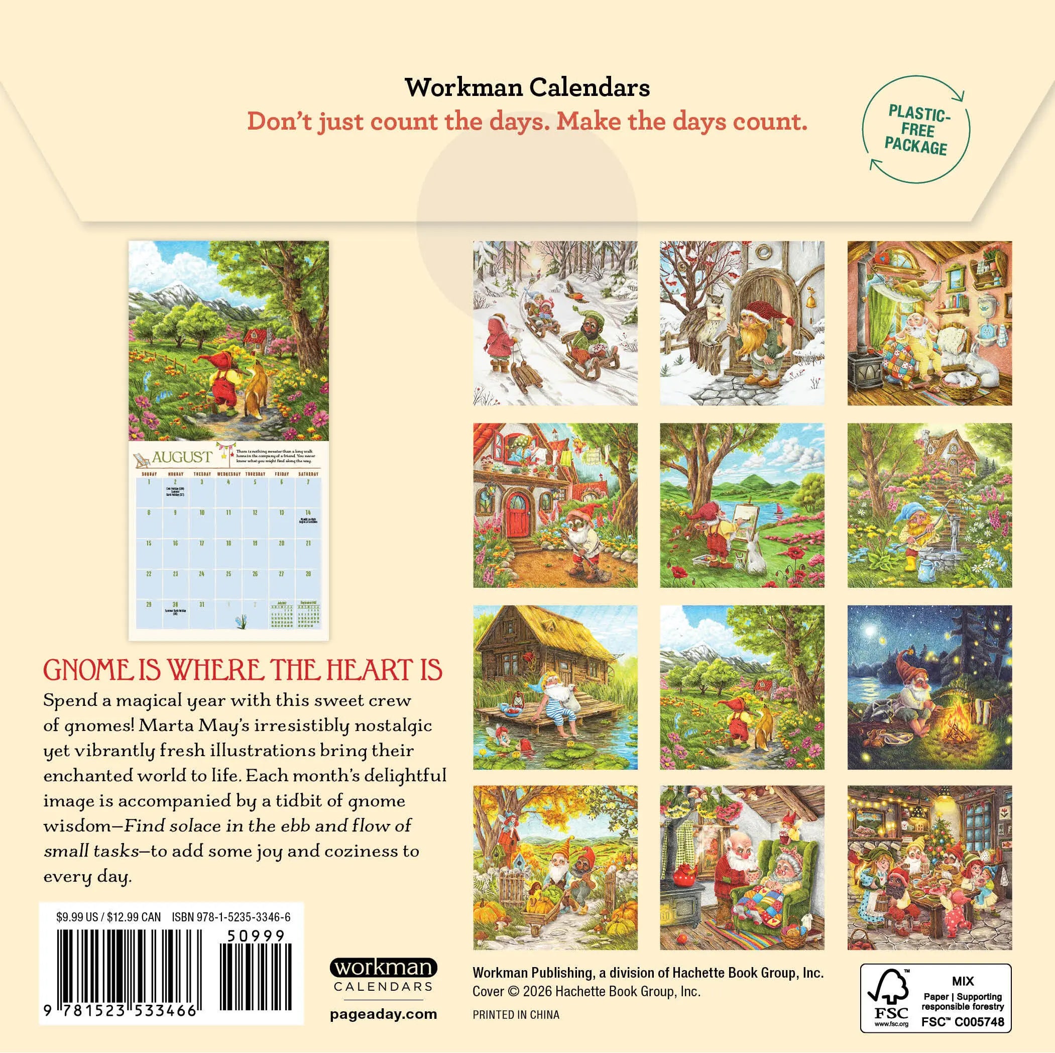 WRK Gnome Life 2027 Mini Wall Calendar