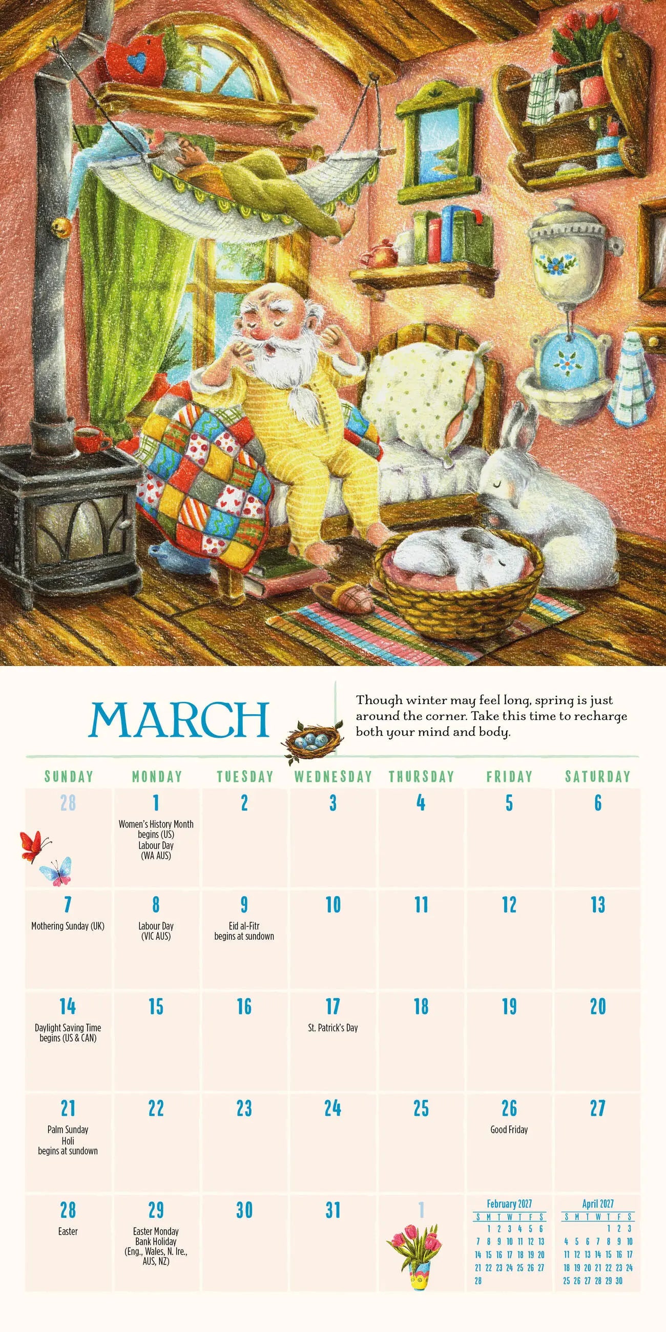 WRK Gnome Life 2027 Mini Wall Calendar