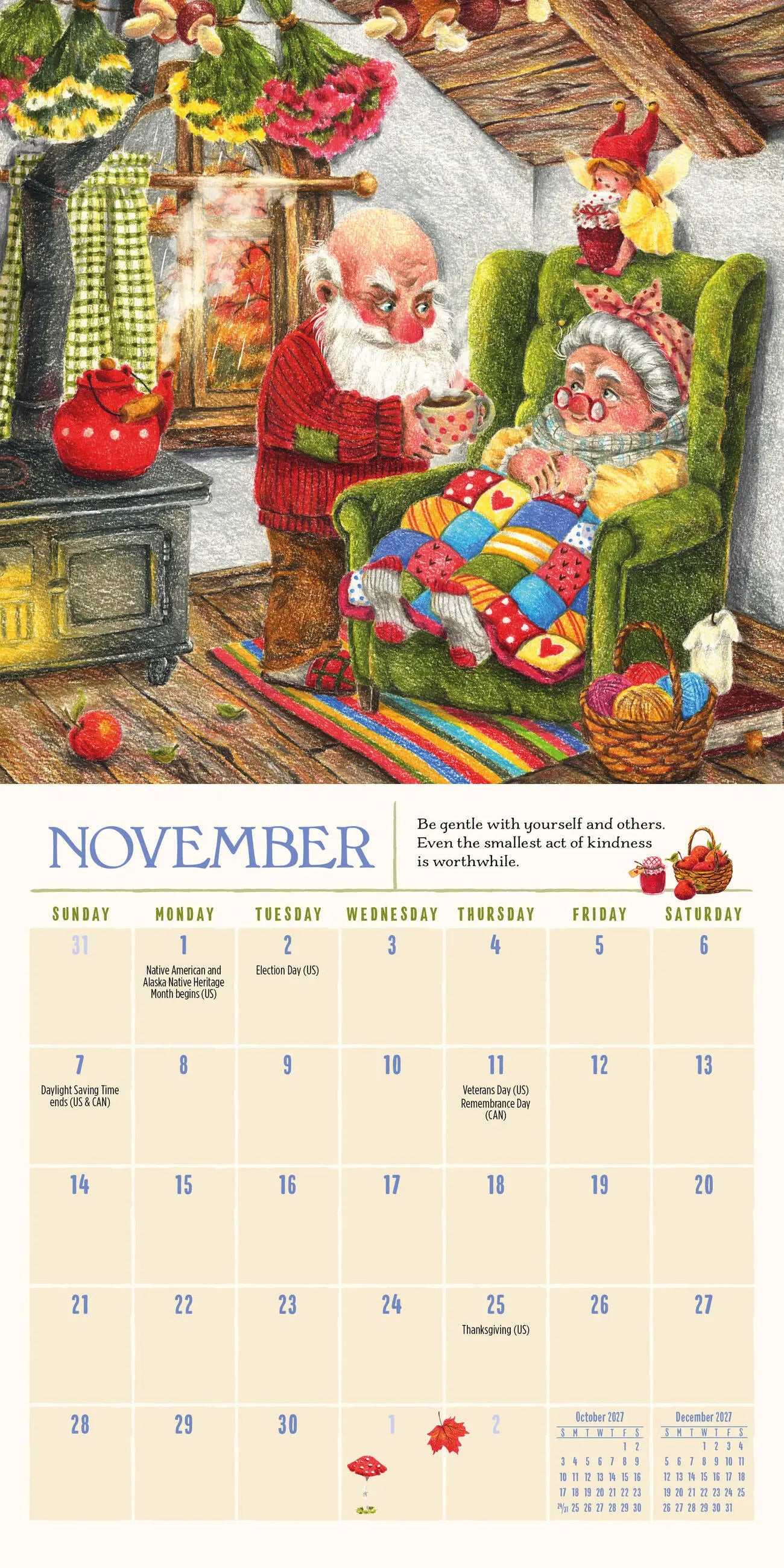WRK Gnome Life 2027 Mini Wall Calendar