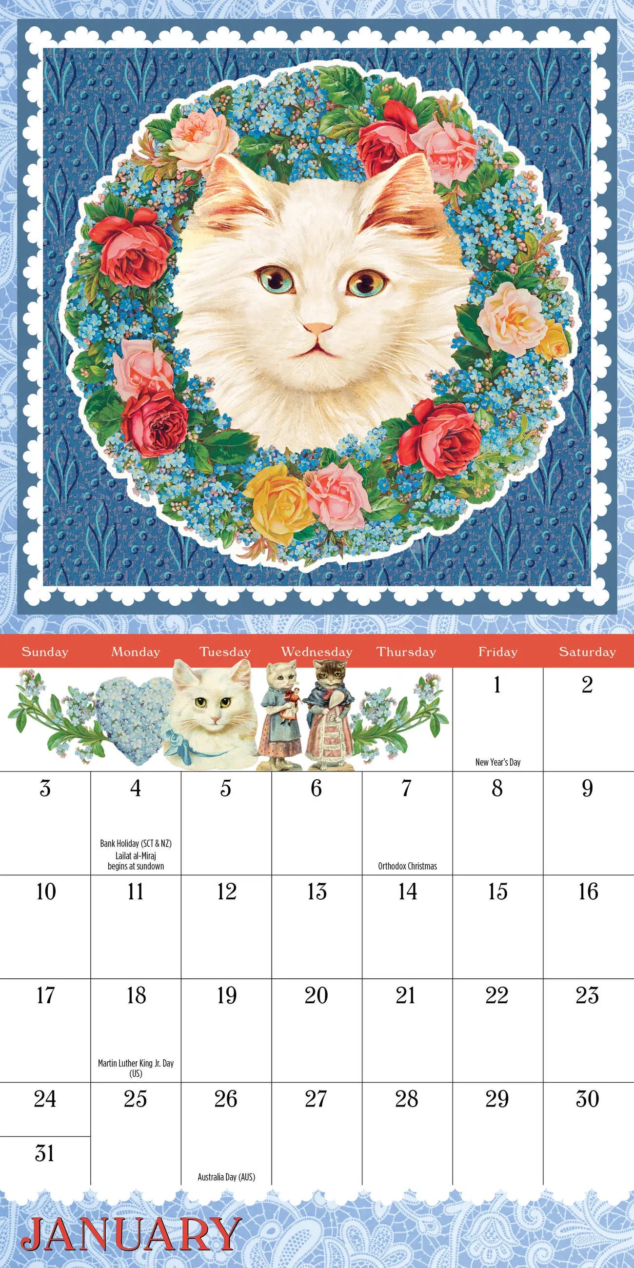 WRK Cynthia Hart’s Victoriana Cats 2027 Mini Wall Calendar