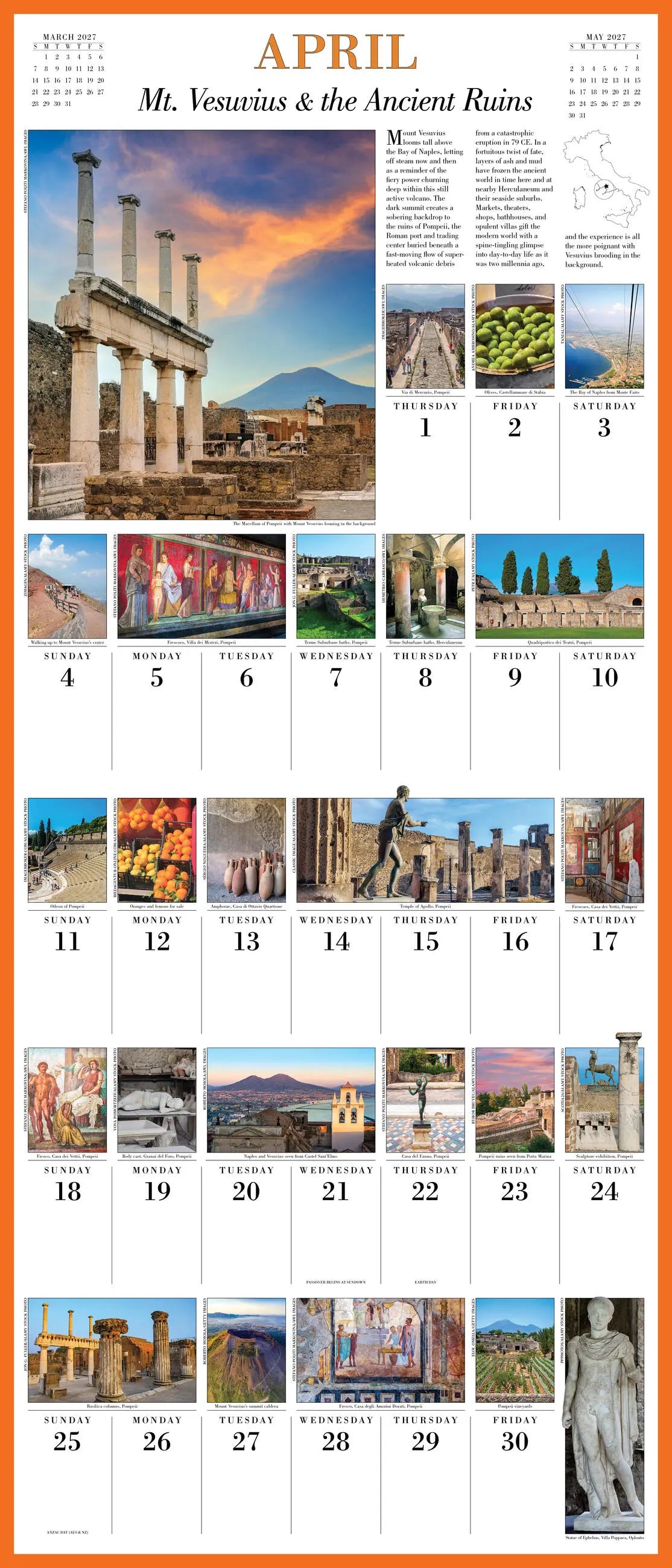 WRK 365 Days in Italy Picture-A-Day® 2027 Wall Calendar