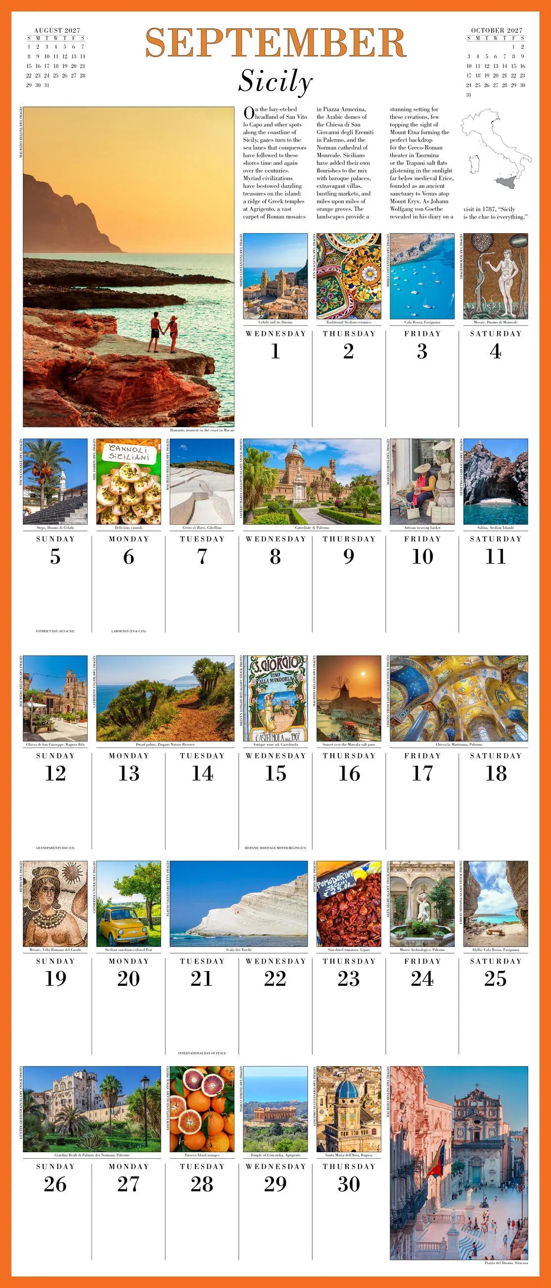 WRK 365 Days in Italy Picture-A-Day® 2027 Wall Calendar