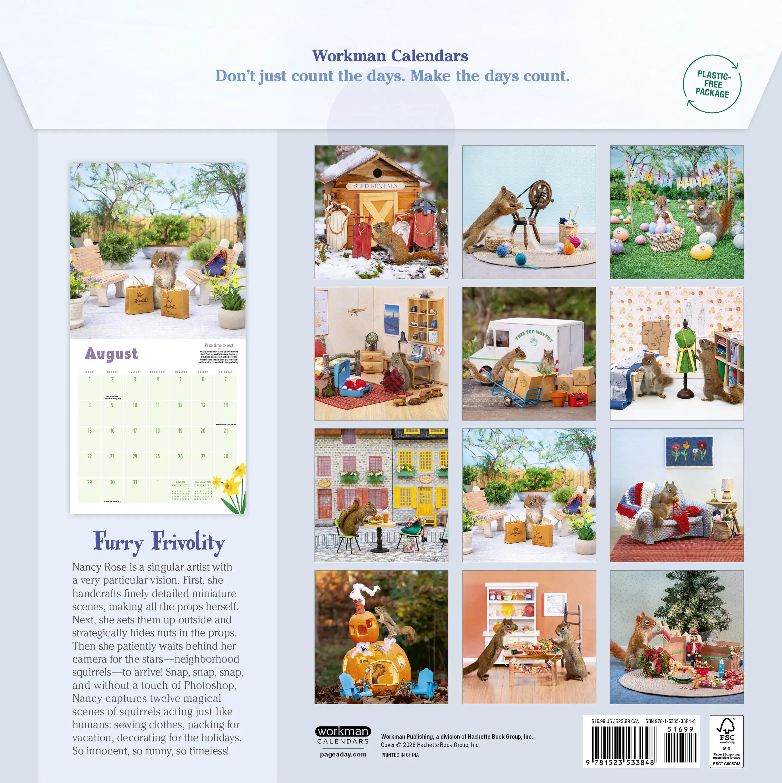 WRK Secret Life of Squirrels 2027 Wall Calendar